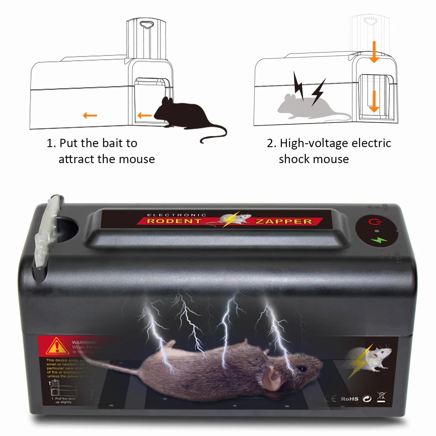 Rato eléctrico Rato Fuerte doméstico Puerta de Escape Interior eficiente Reutilizable Humanos Rato exterminador Rato eléctrico Choque en el Garaje del hogar