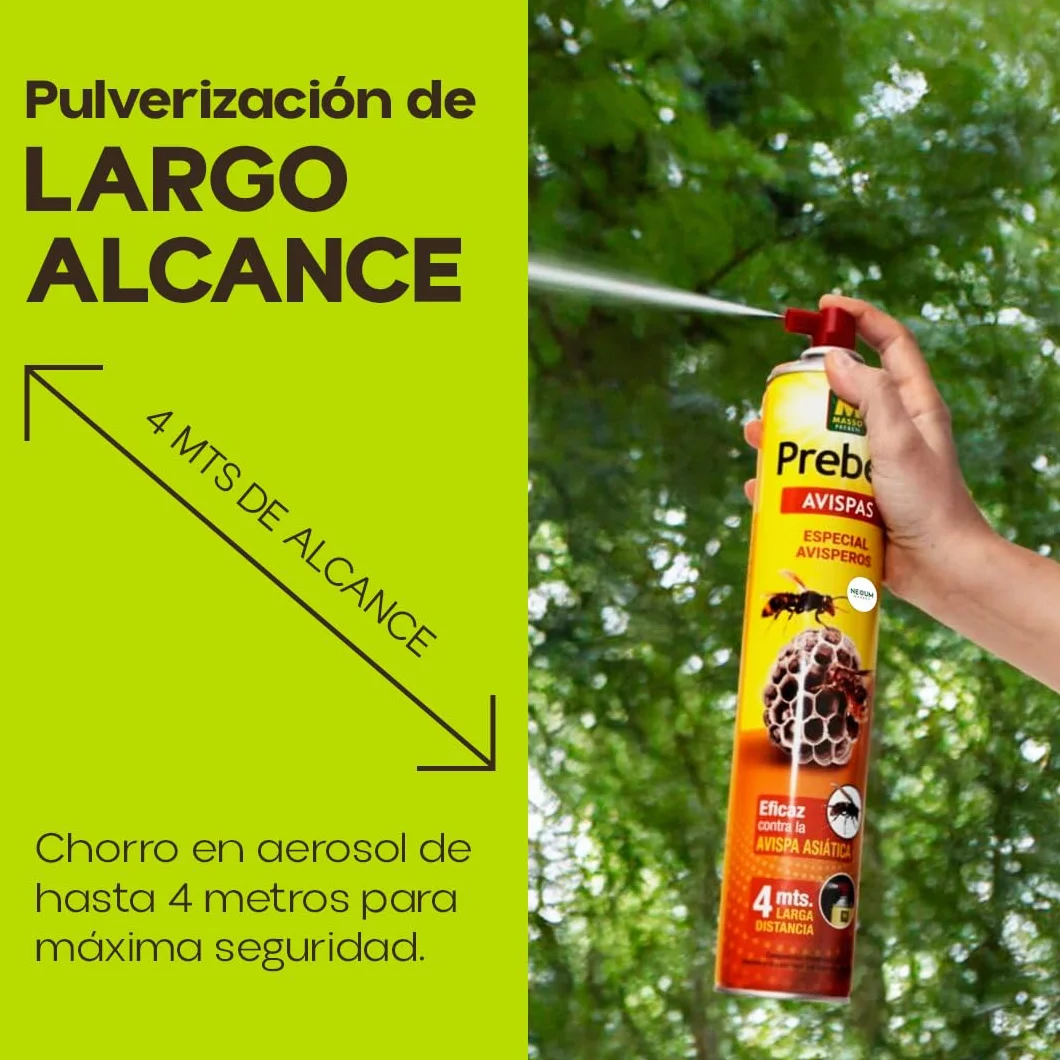 PREBEN Insecticida Avispas | Especial Avisperos 750 ml | Spray de Largo Alcance | Muy Eficaz para Avispas, Avispas Asiática y Avispones | Pulveriza hasta 4 Metros | Uso Exterior | Nexum Market