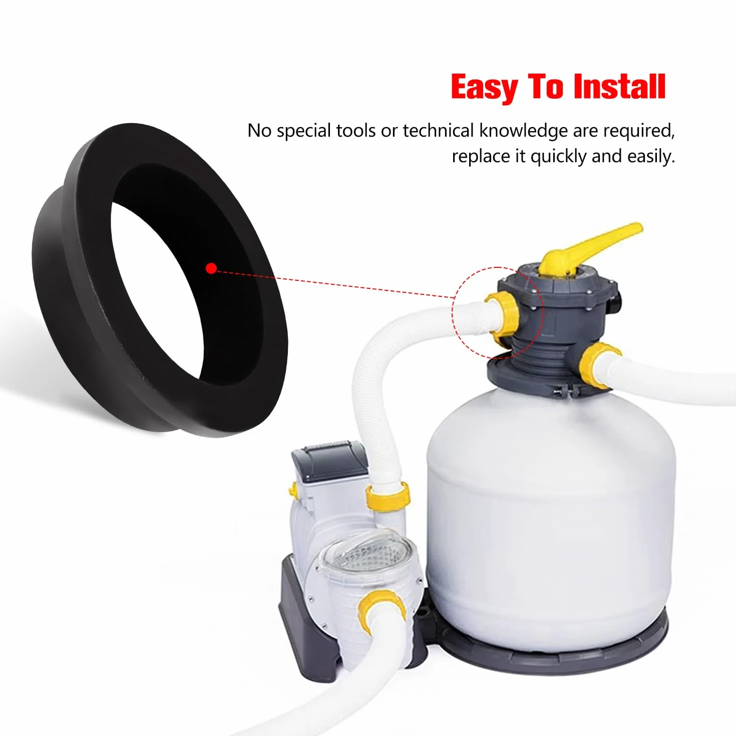 YIXISI 4 Piezas 11228 Juntas Tóricas de Piscina, Junta Tórica de Repuesto para Piscina, Arandelas de Repuesto para Bomba de Arena, Compatible con Intex 26323CA, 26323EH, 26331CA