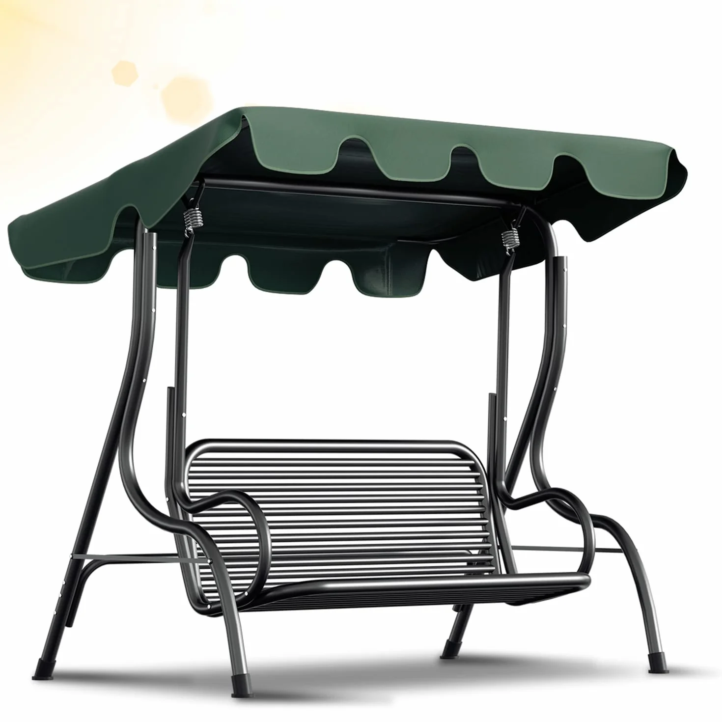 Gimisgu Techo de repuesto para columpios de Hollywood, techo de repuesto universal, 210 x 145 cm, toldo para 3 plazas, resistente al agua y protección UV para columpio de jardín, color verde