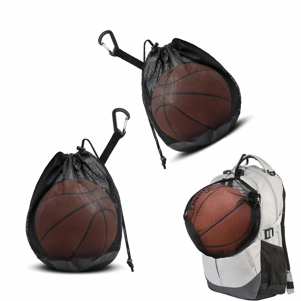 Bolsa de Red para Balón con Cremallera 2 Stück Basketball Bag Netztasche Rucksack