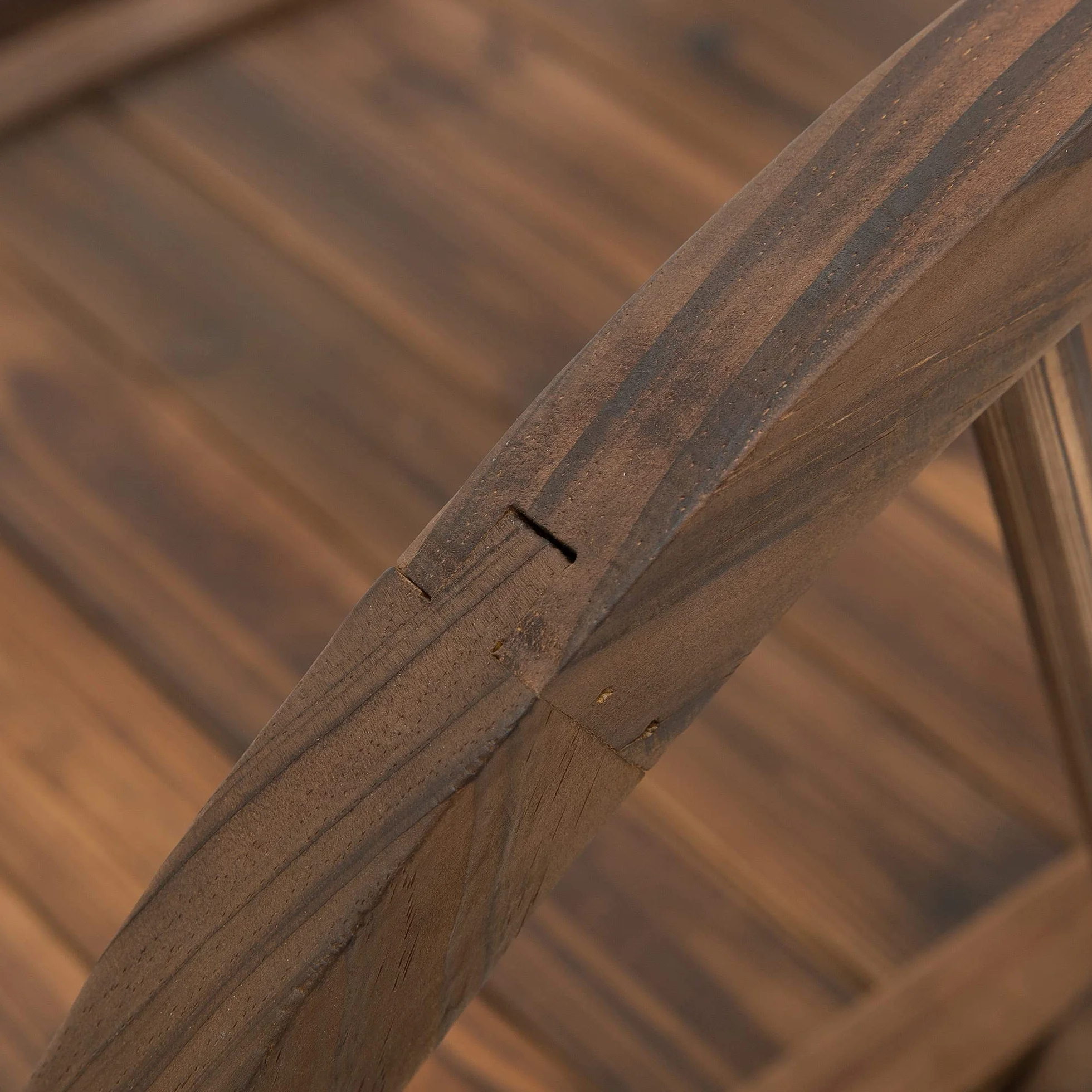 Outsunny Puente de Jardín Puente de Madera con Barandillas en Forma de Rueda Puente para Estanque Carga 150 kg Puente Decorativo para Patio 100x50x37 cm Madera Carbonizada