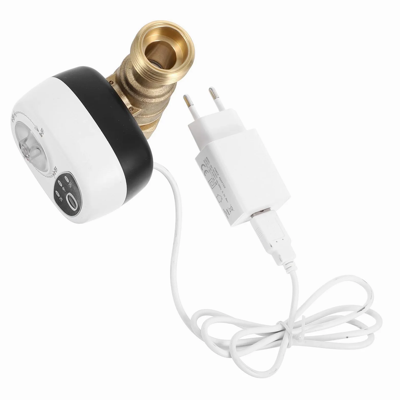 Hemobllo Válvula de Agua Inteligente Wifi Control Remoto con Temporizador y Sistema de Alarma Material PC y Abs, para Riego Automático y Cierre de Agua Seguro