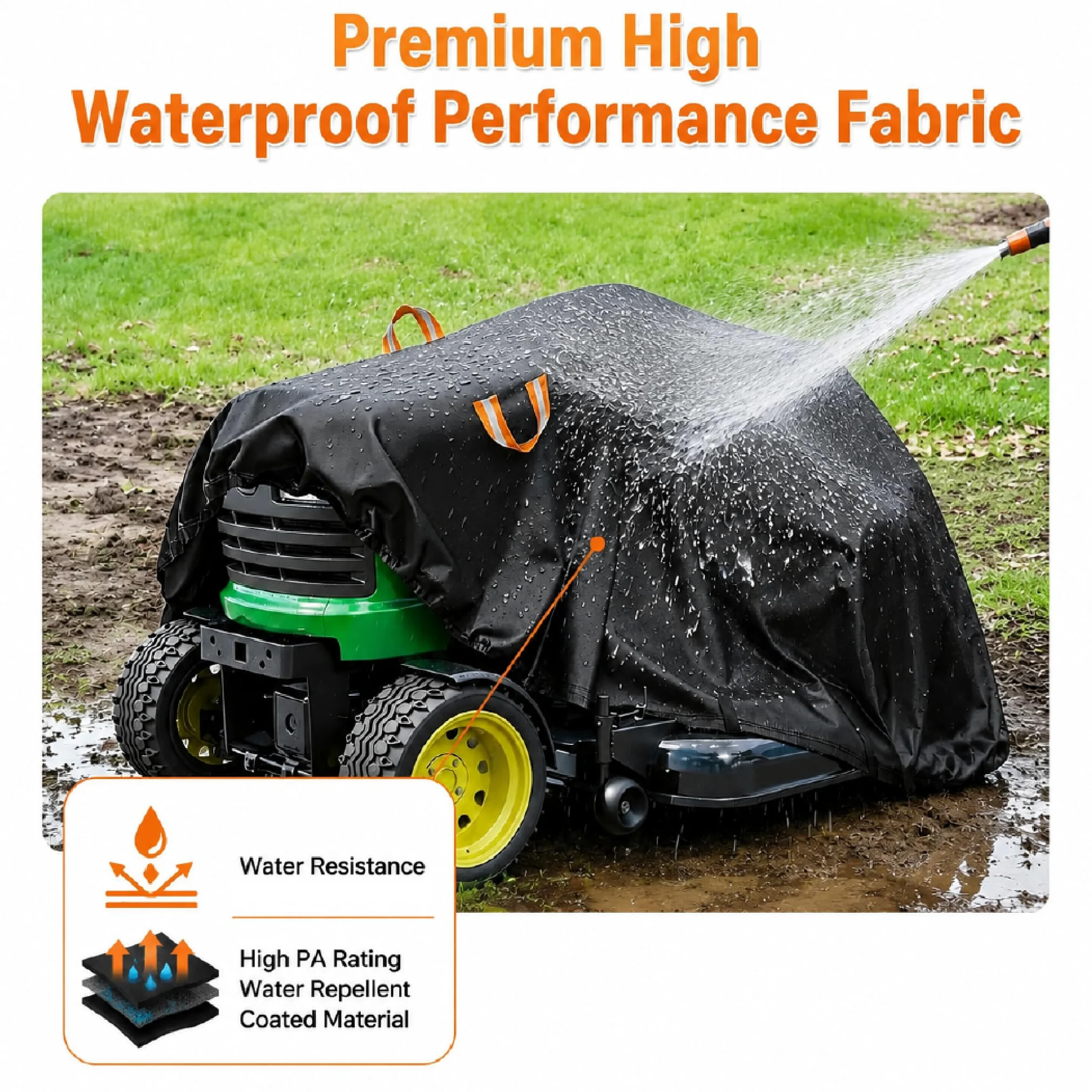 Lawnmower Cover para Efco EF 92 2012-2020 36", 420D Cubierta Impermeable Oxford con Borde Elástico, Asa Reflectante y Bolsa