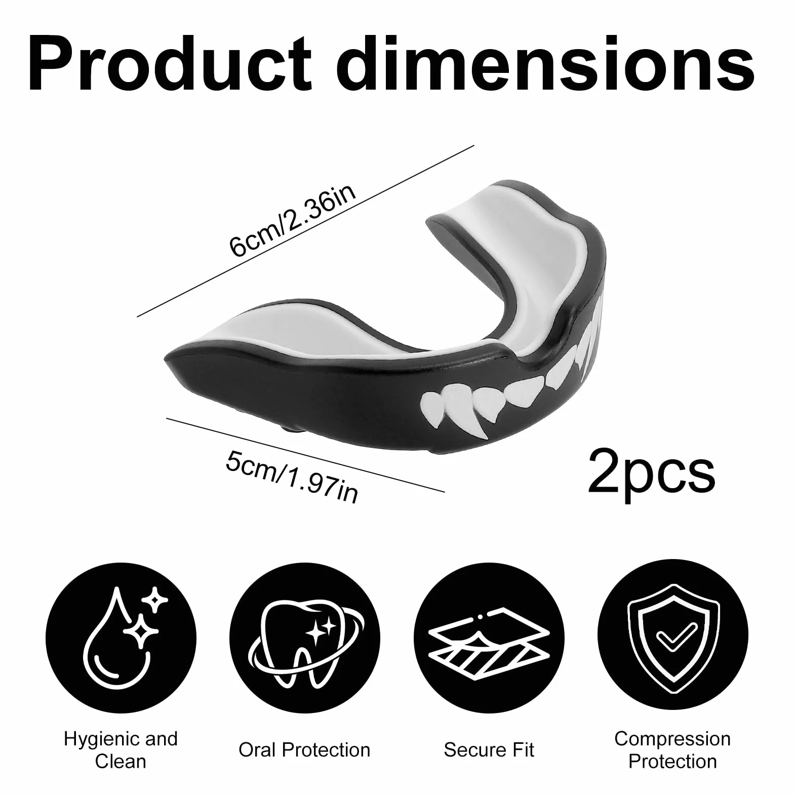 Protectores bucales deportivos para adultos, negro, kickboxing, rugby, boxeo