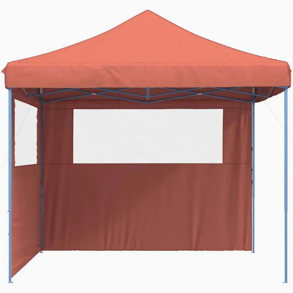 vidaXL Tienda de Fiesta Plegable Pop-Up 2 Paredes Laterales Terracota, Tienda, Tienda de jardín, cenador de Camping, toldo cenador, cenador toldo