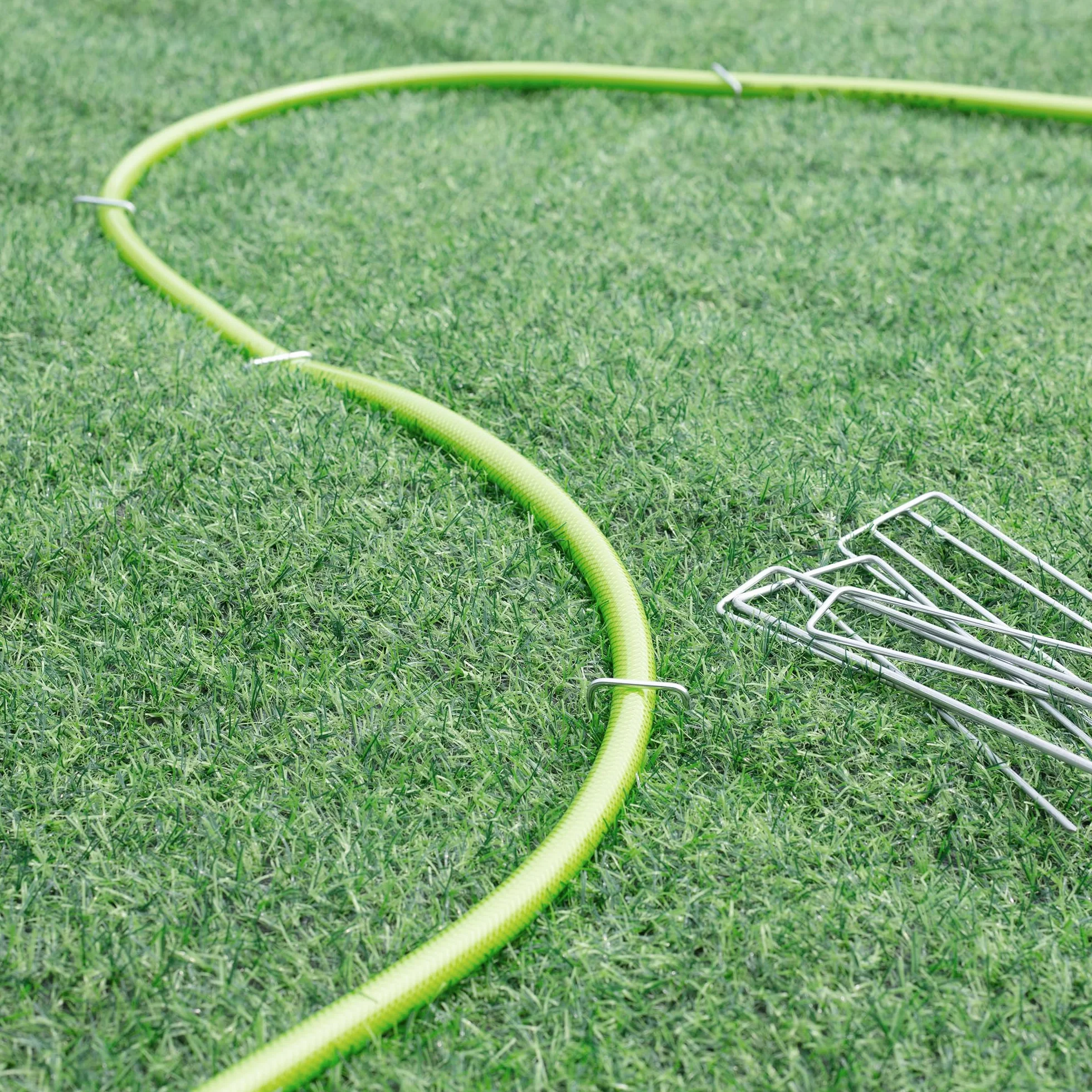 200 Piezas 20cm Ø 3mm Estacas Resistentes para Jardín - Grapas de Acero Galvanizado para Fijar Telas Antihierba, Redes y Tubos de Riego con 1 Gancho de Selección