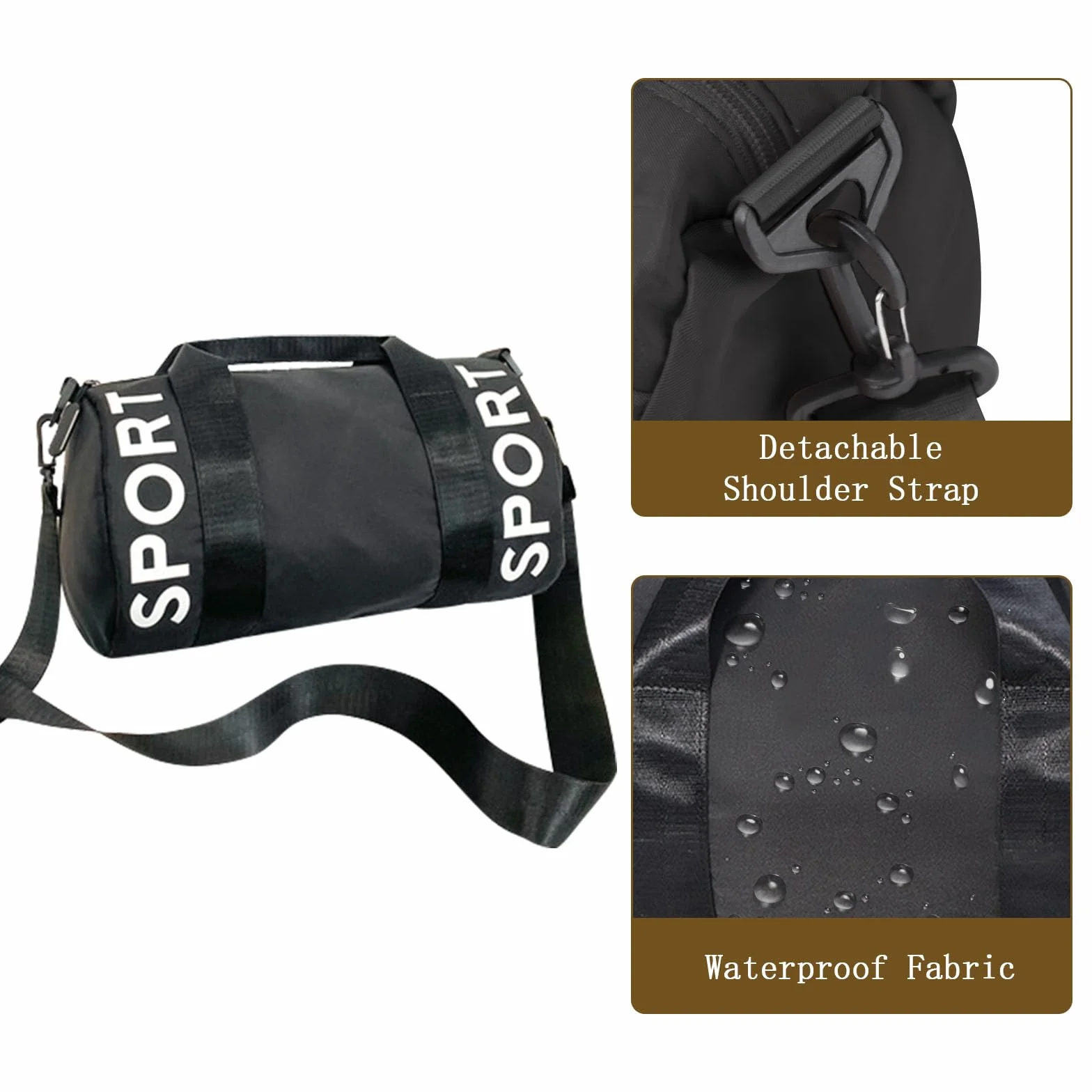 Bolsa de Deporte Impermeable Pequeña para Mujer y Hombre, Mini Bolso de Entrenamiento con Correa de Hombro