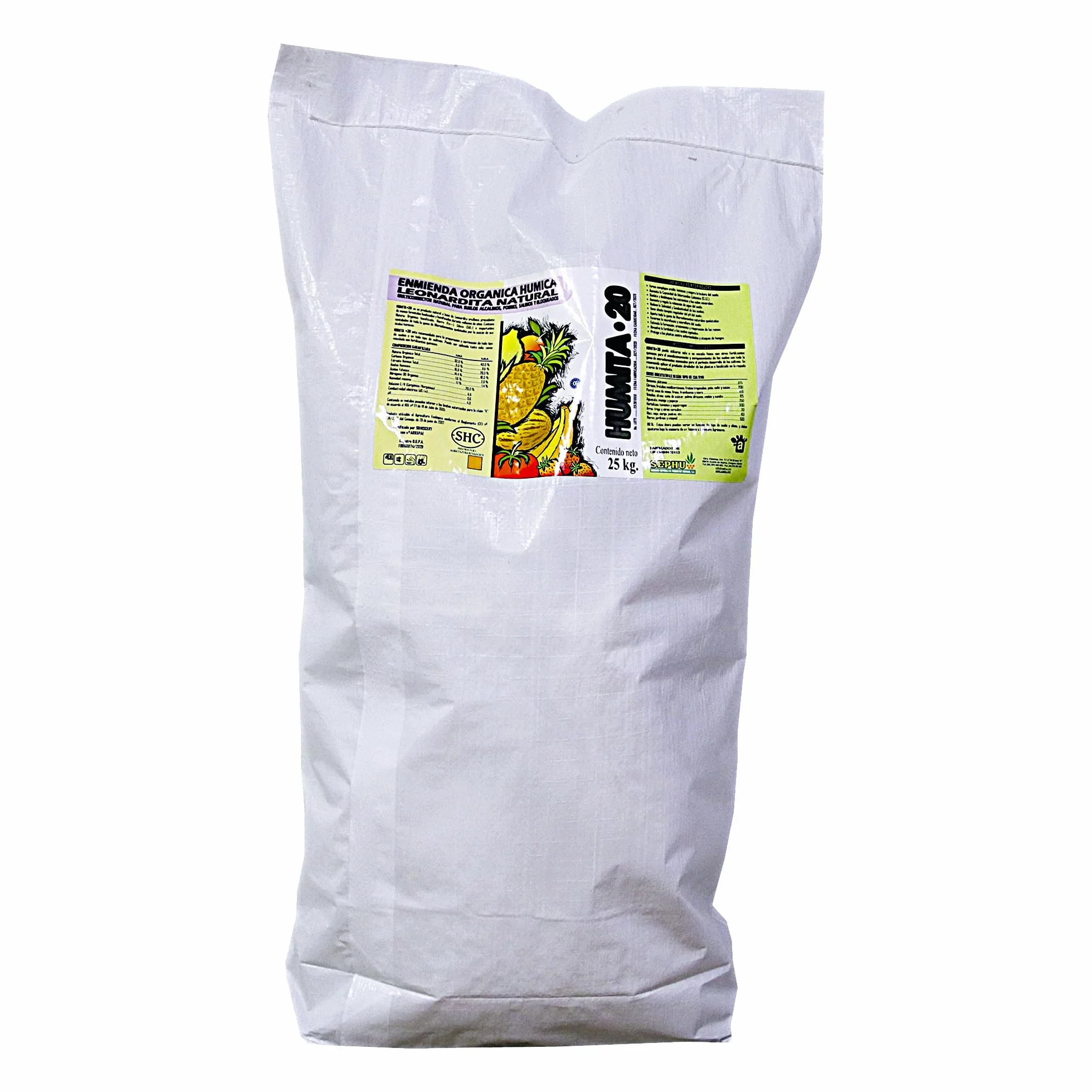 HUMITA 20 - Leonardita en Polvo | Fuente de Ácidos Húmicos y Fúlvicos | Rico en Microelementos | Fertilizante extraído de leonardita | Saco 25kg