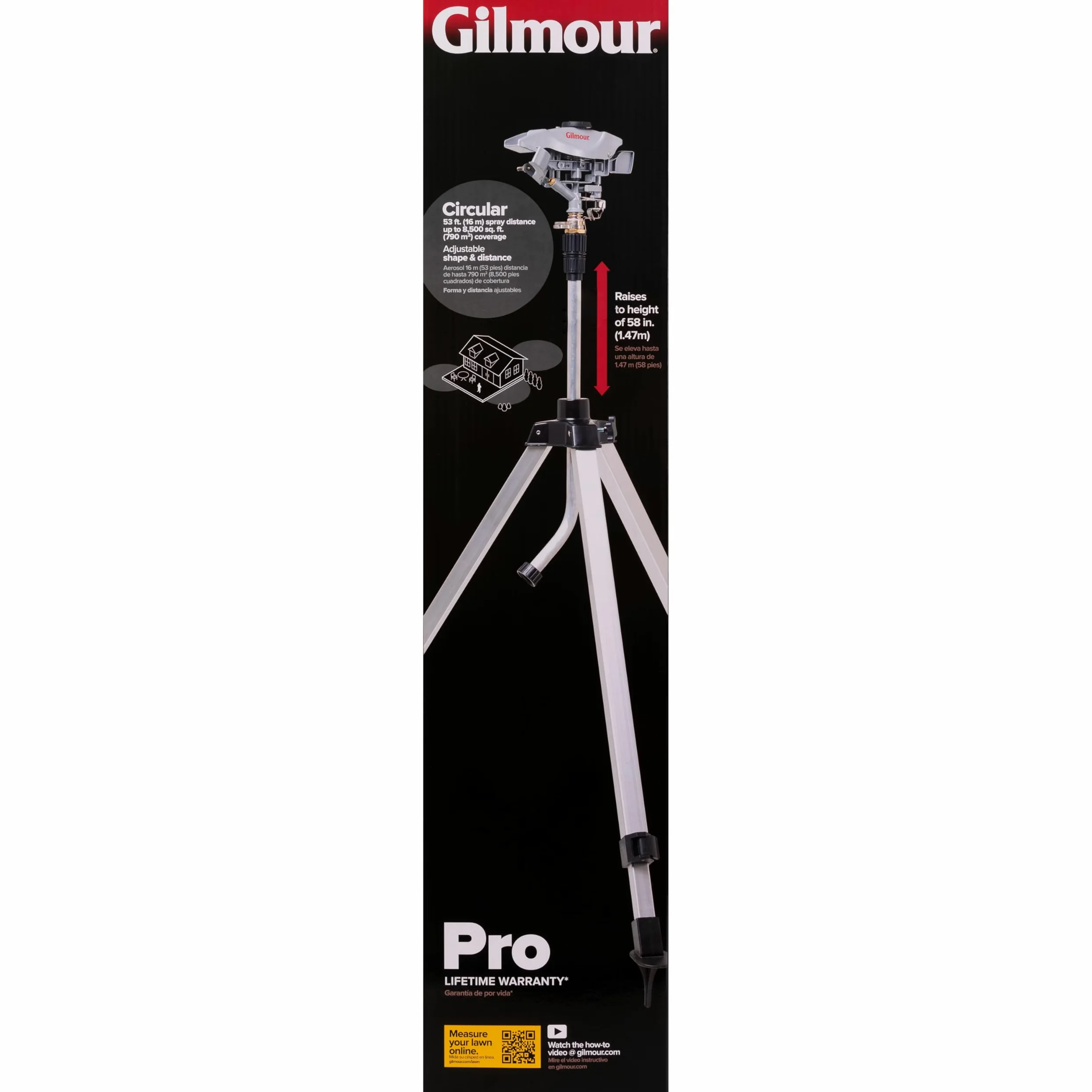 Gilmour - Aspersor de cobertura extra grande con trípode ajustable 199Tri1