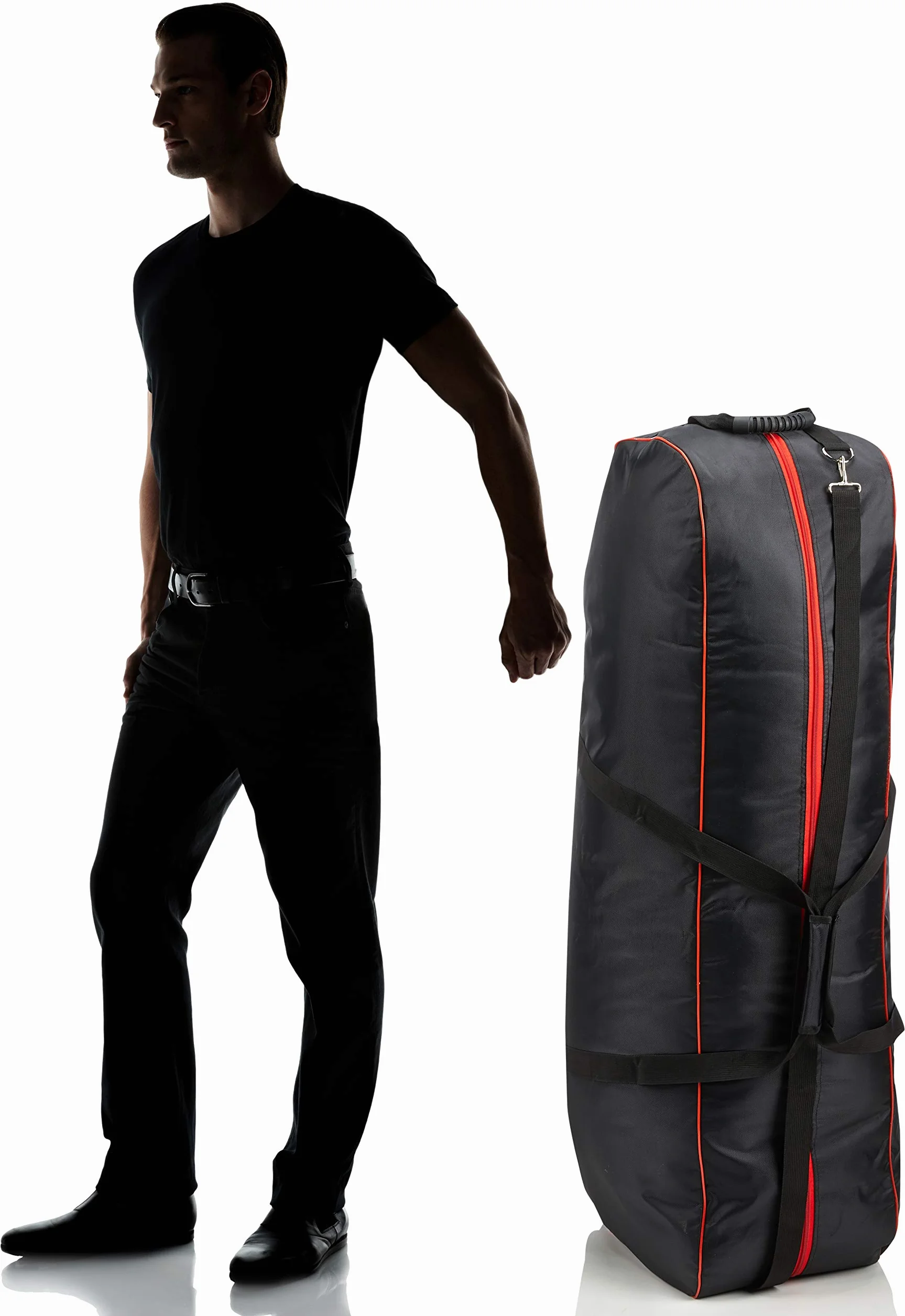 Whinck Bolsa de Transporte con Ruedas Maleta Negro 2 Compartimentos