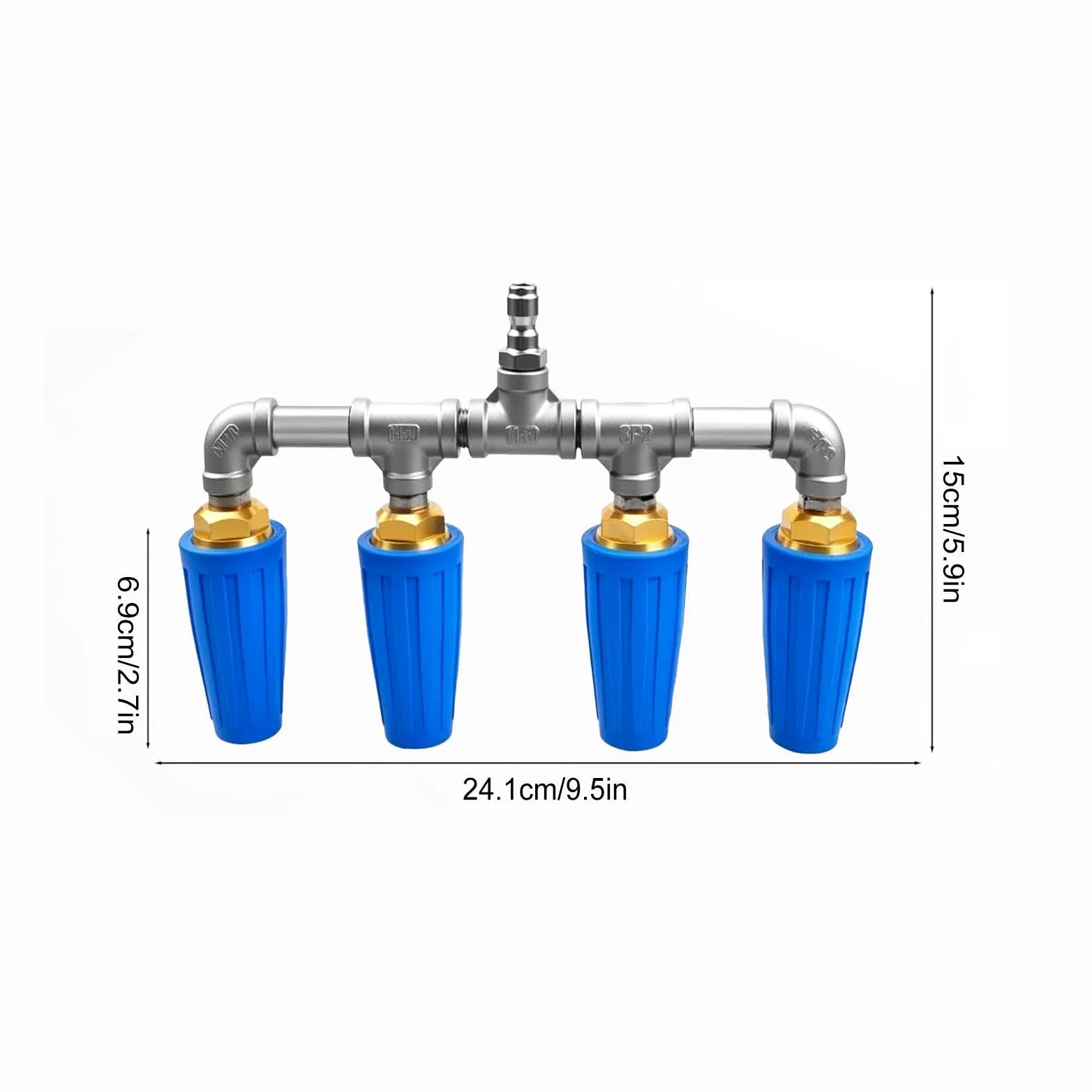 Boquilla de alta presión para manguera Acero Inoxidable Arandela Agua | Tobera con alta presión para manguera de jardín Limpieza Casera, Riego, Patio, Balcón y