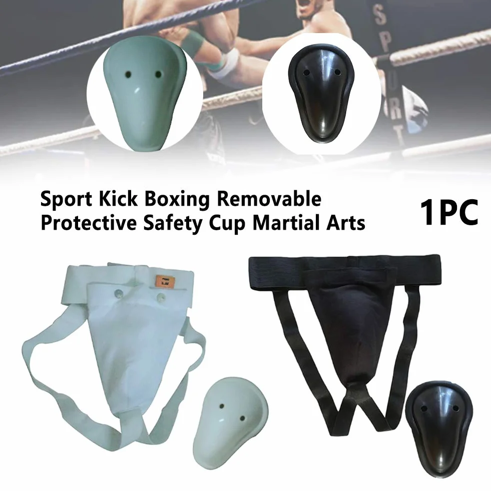 Anwangda Protector de ingle para hombres Muay Thai Kickboxing MMA negro talla L