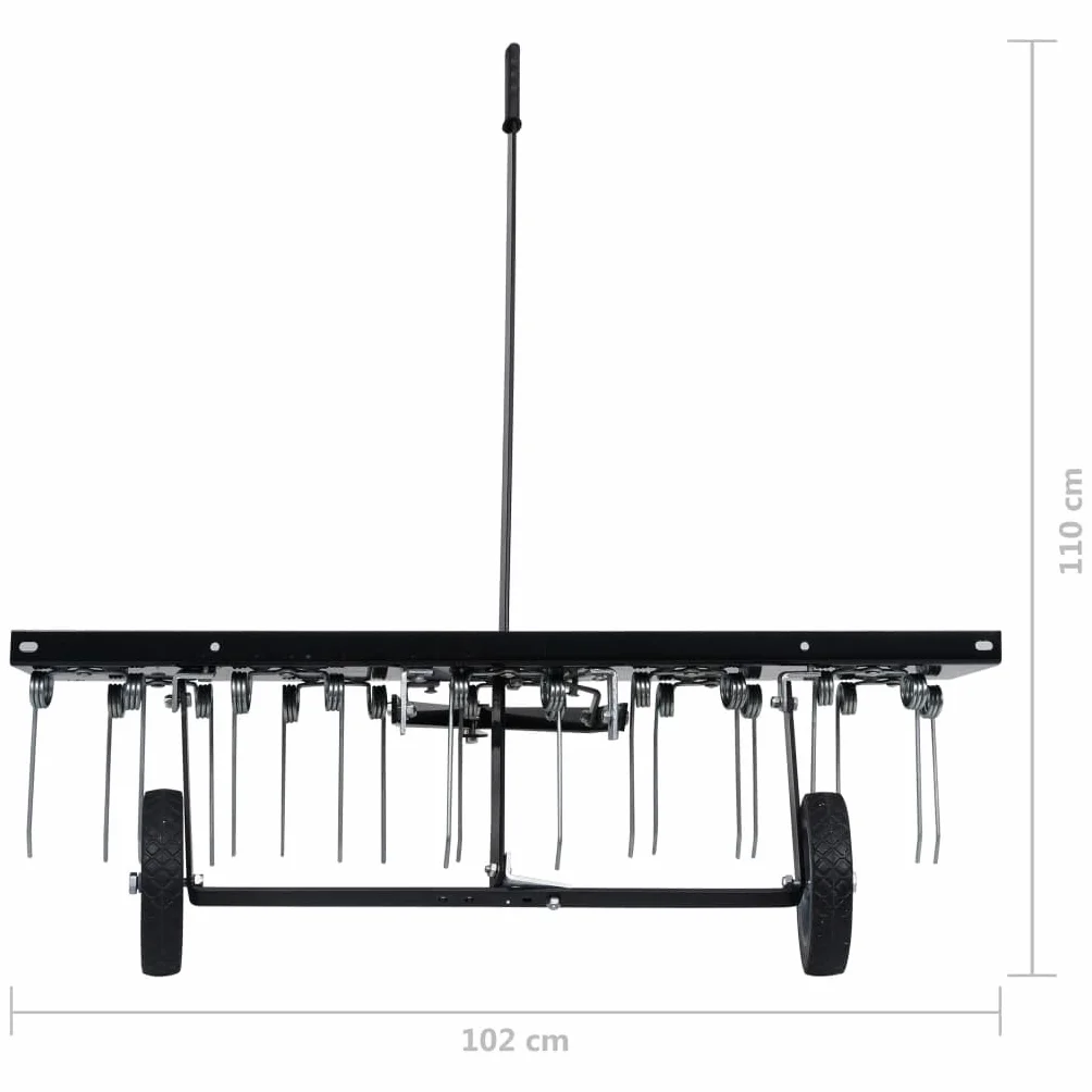 vidaXL Escarificador para Cortacésped Ride-On Raspador de Dientes Removedor de Musgo Malas Hierbas Rastrillo con Operador a Bordo 100 cm