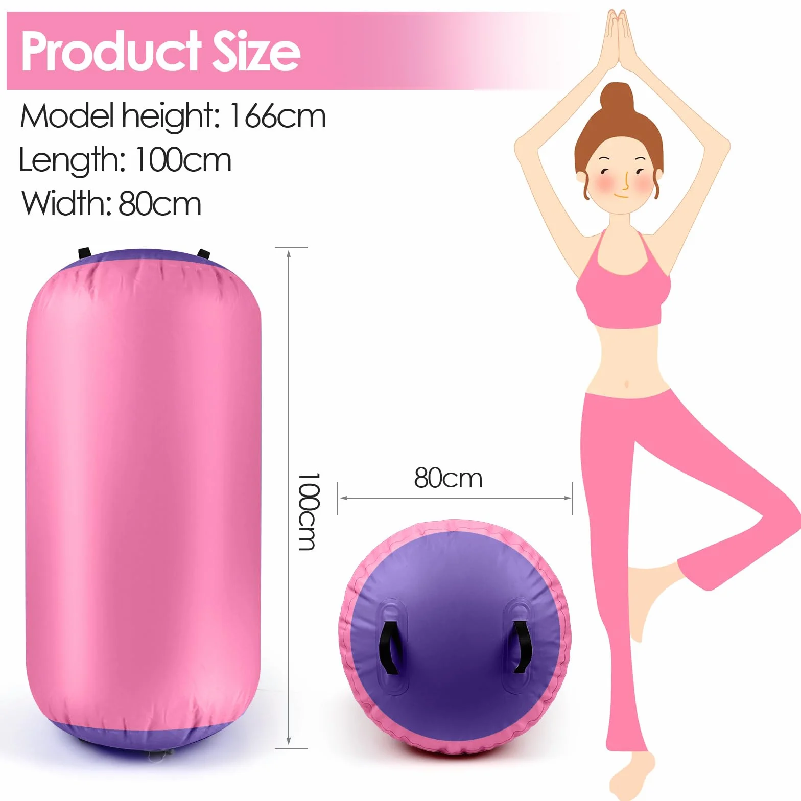 Diealles Shine Air Roll Inflable 100x80cm con Bomba Eléctrica y Bolsa de Transporte para Gimnasia Yoga Fitness