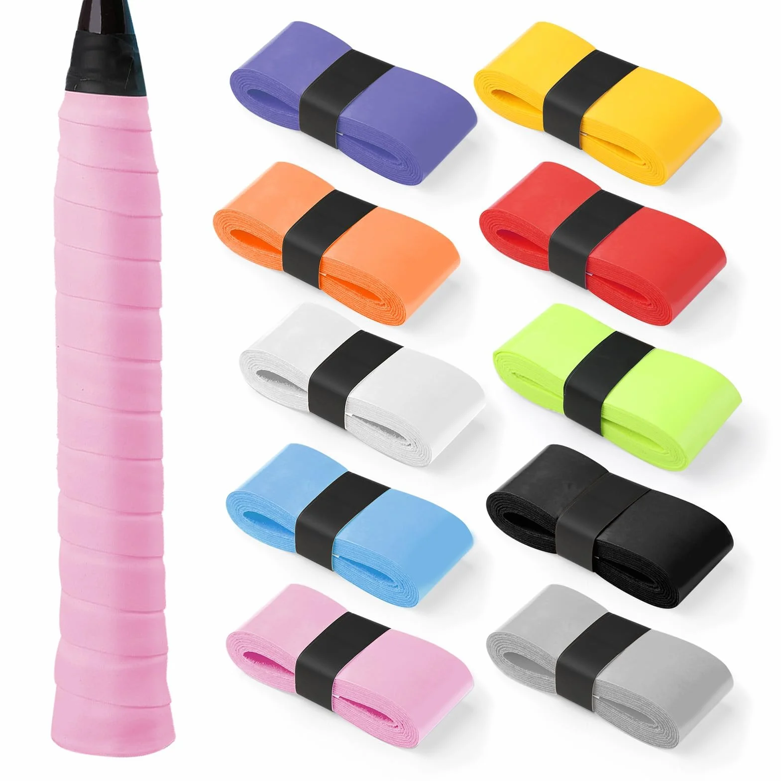 Overgrips Padel Antideslizante Autoadhesivo 10 Piezas Cintas de Agarre para Raqueta Tenis Bádminton Squash