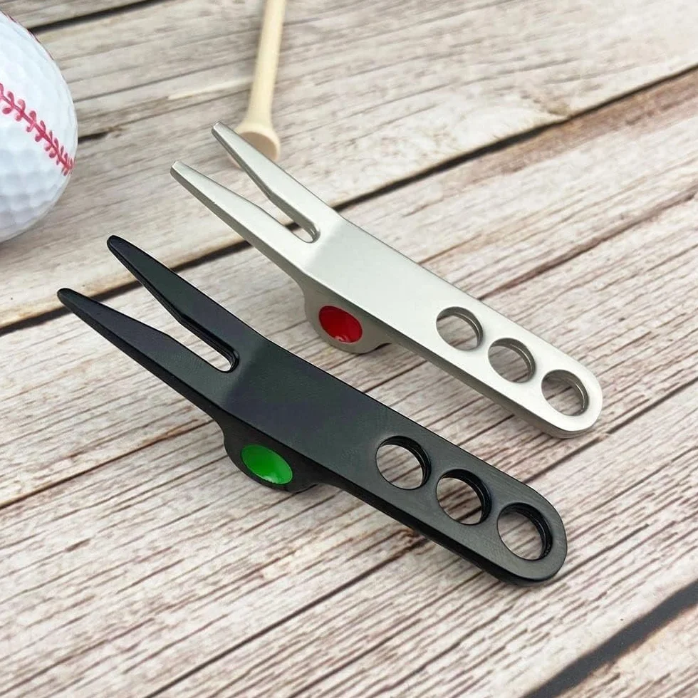 Herramienta de Reparación de Horquilla de Pelota de Golf Resistente Plata