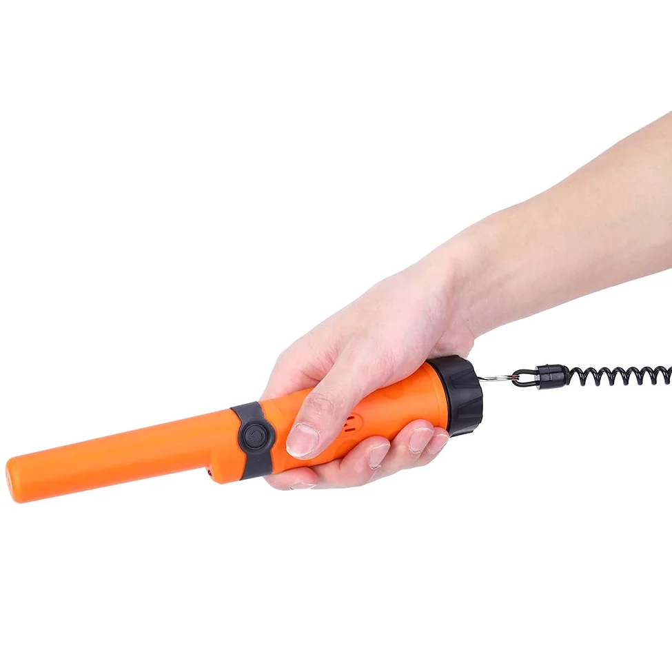 Gonetre Detector de Metales de Mano, Puntero Impermeable con Linterna LED para Detección en Exteriores (Naranja)