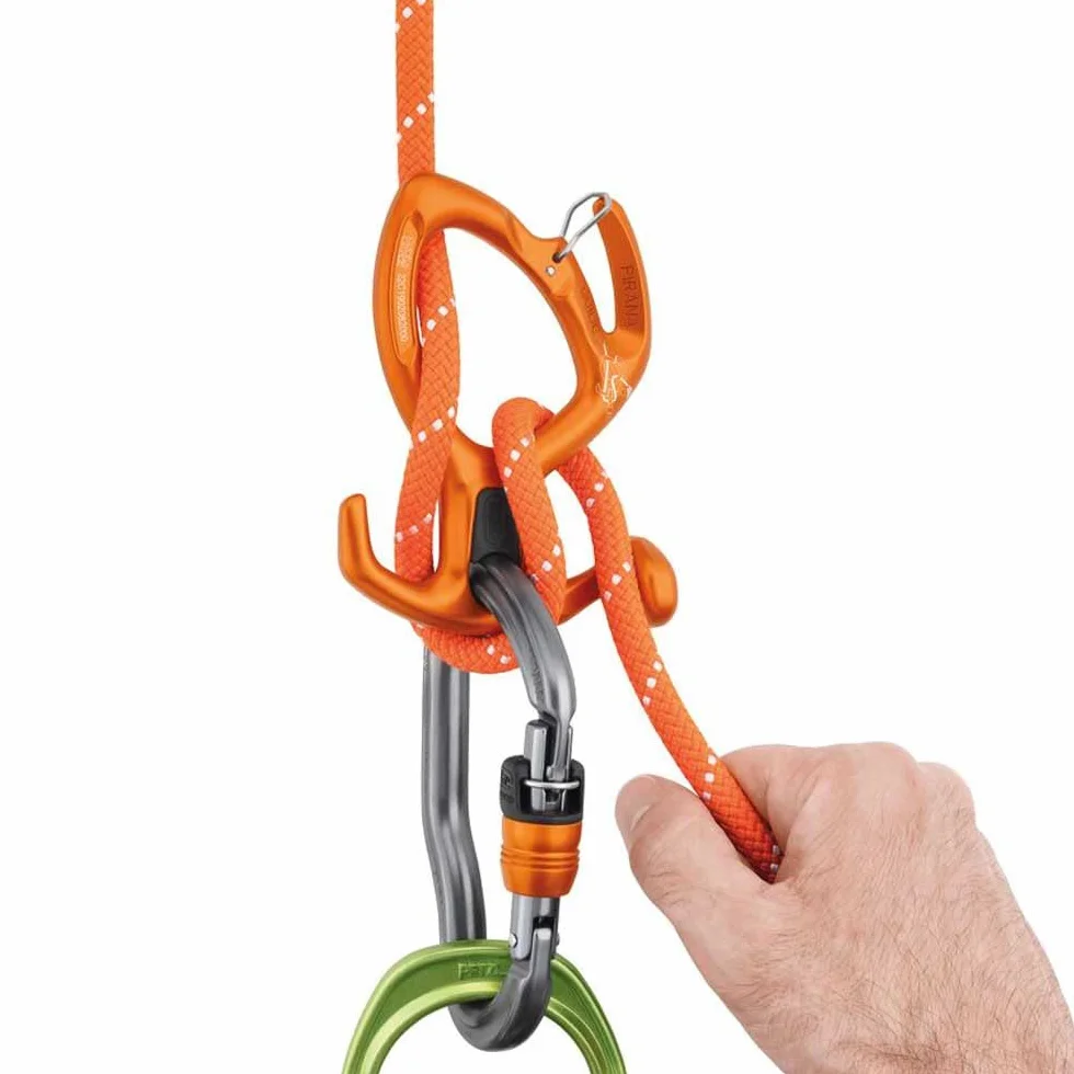 Petzl Pirana Guide Discreción De Embrague Ajustable con Espolón Y Bloqueo De Asola para Torrentismo Naranja
