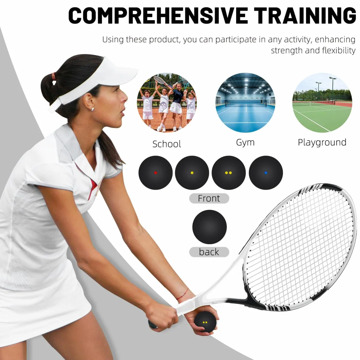 Kisangel 4 bolas de squash 45 mm alta elasticidad entrenamiento competitivo