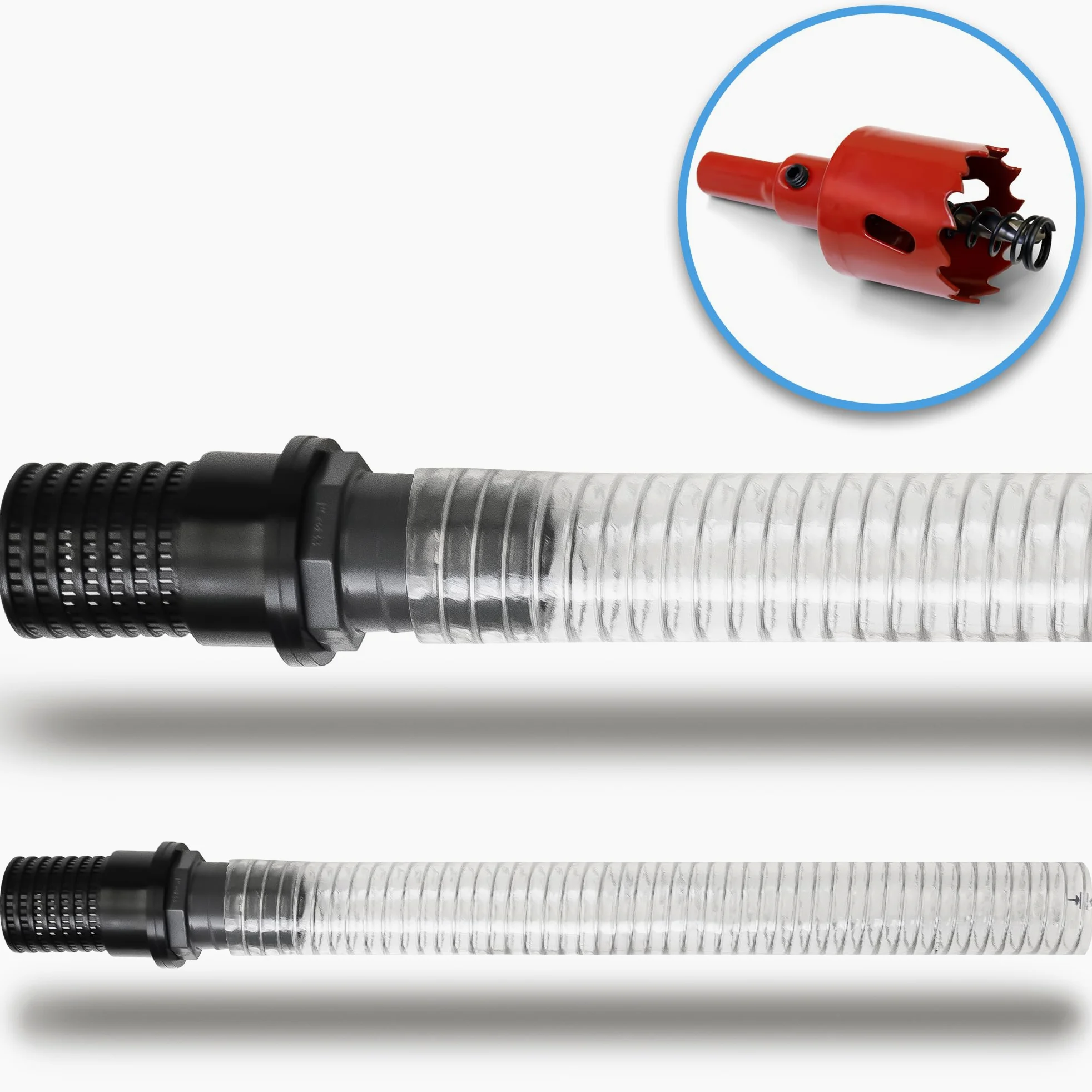 YourCasa Colector de lluvia [Downpipe] con manguera de conexión de 30 cm y paso de barril de lluvia, tope de desbordamiento, grifo de paso y filtro de metal, tubo bajante de 68 – 110 mm DN100 desagüe