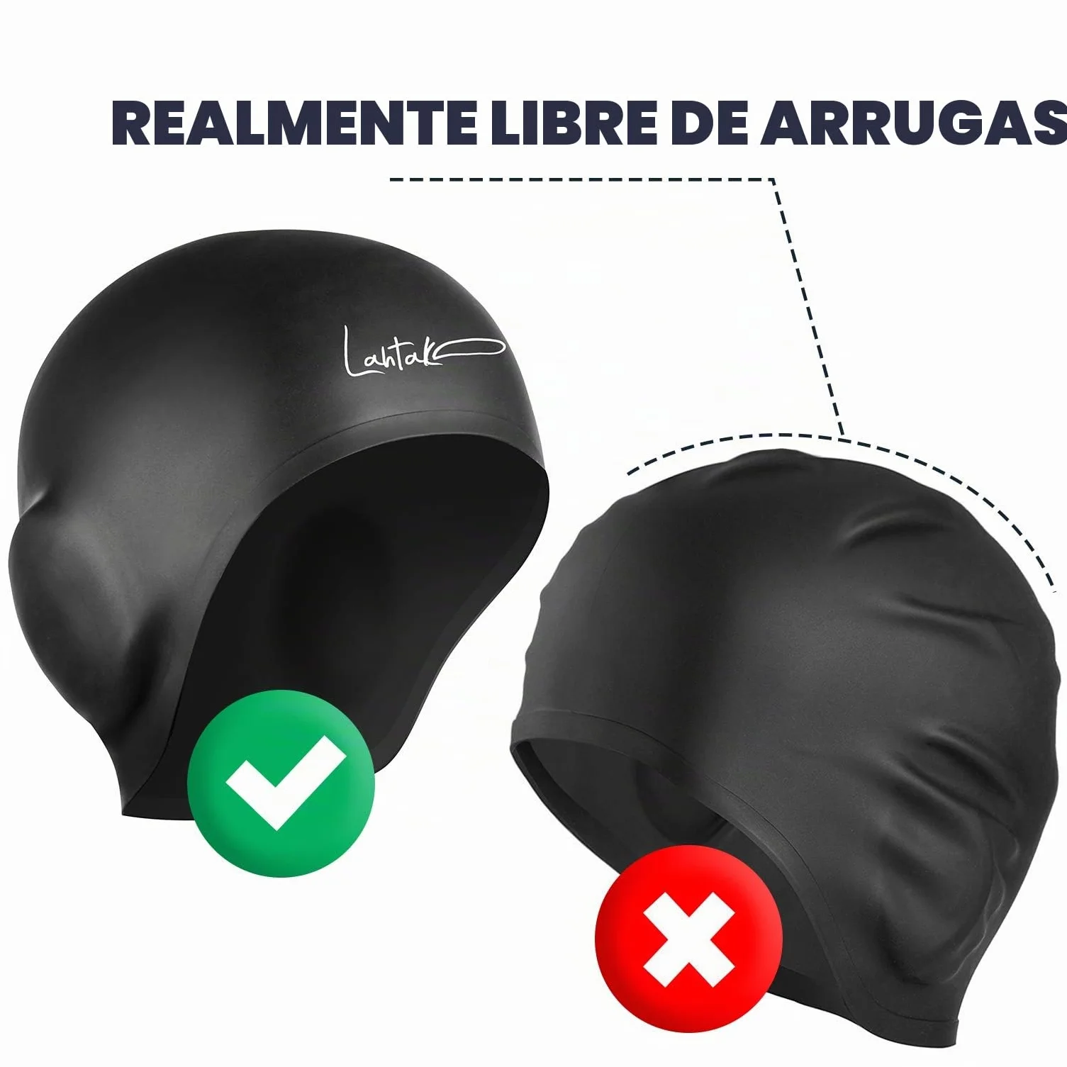 Gorro de Natación 3D de Silicona Impermeable para Mujer, Hombre, Niños y Adultos