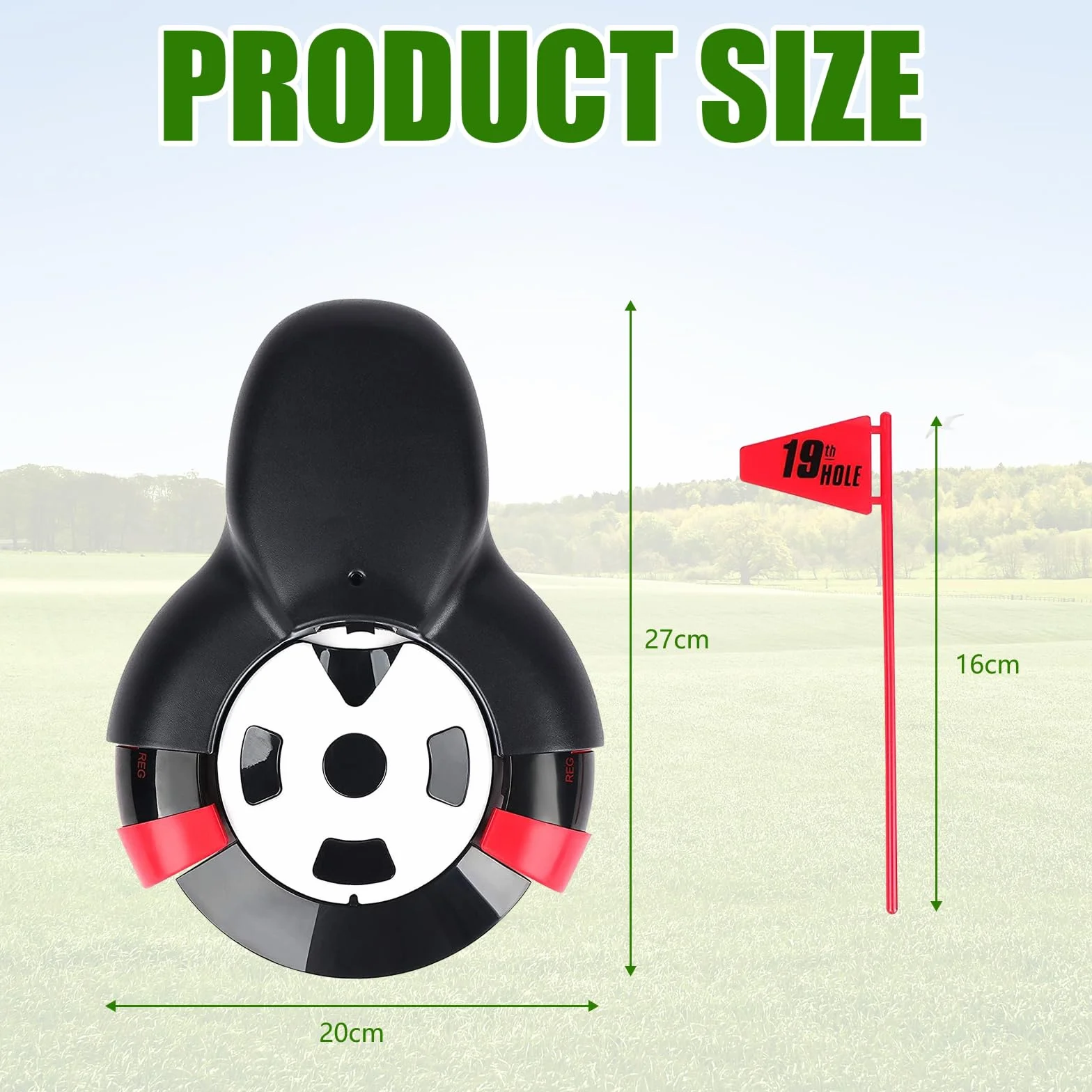 Regresador de Pelotas Automático con Bandera Roja, Devolver Pelotas de Golf, Equipo de Retorno para Jardín