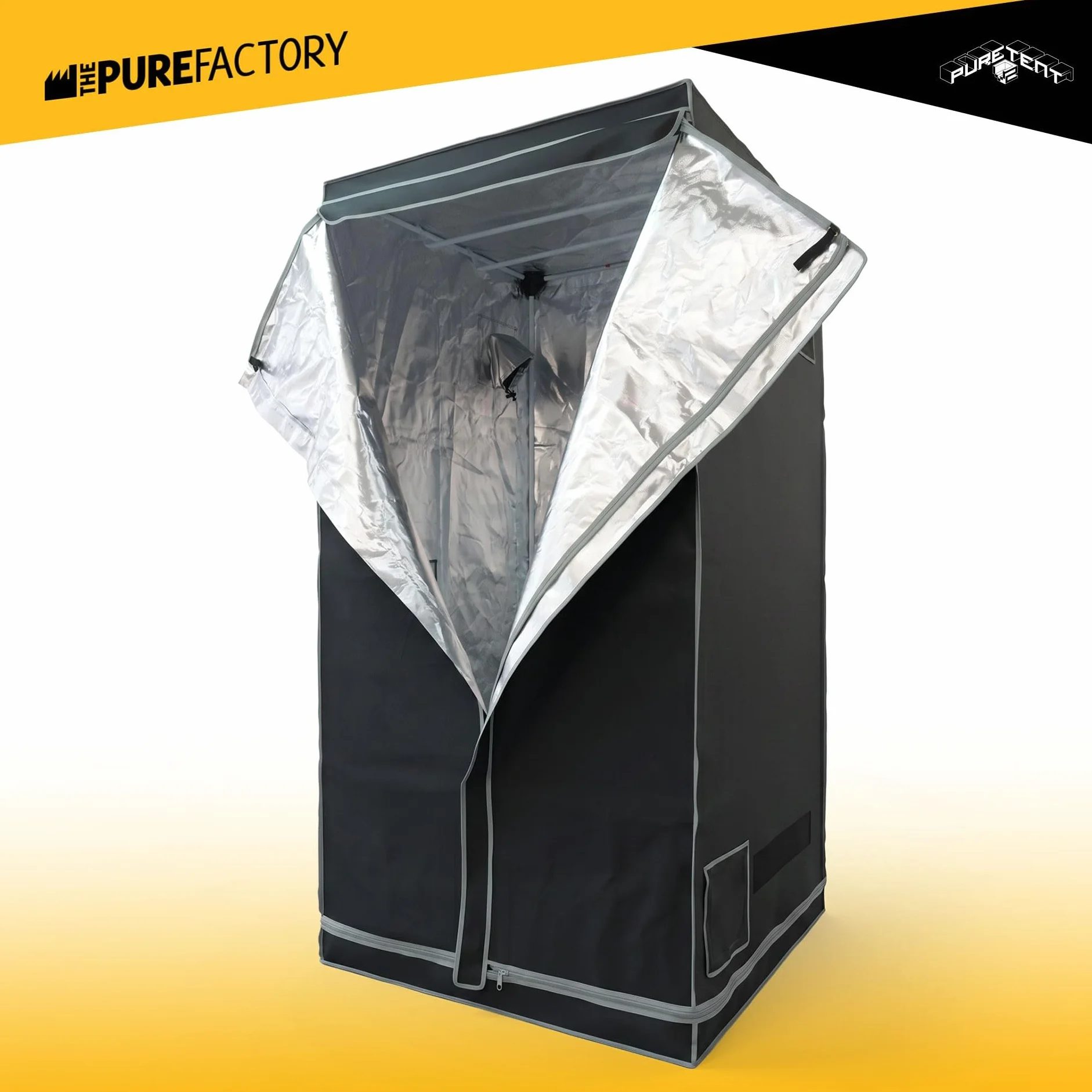 Armario de Cultivo Medio | Pure Tent Vers 2.0 | 80X80X180 cm | Ideal para Cultivo Interior de Plantas | Control de Luz Efectivo | Lona Impermeable | Estructura de Ventilación