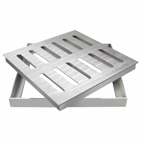 Rejilla de Drenaje de Acero Inoxidable 304 con Marco,Rejilla de Rejillas de alcantarillado cuadradas,Colador de Drenaje de Piso de Garaje, Lavabo de Drenaje de canalón de jardín