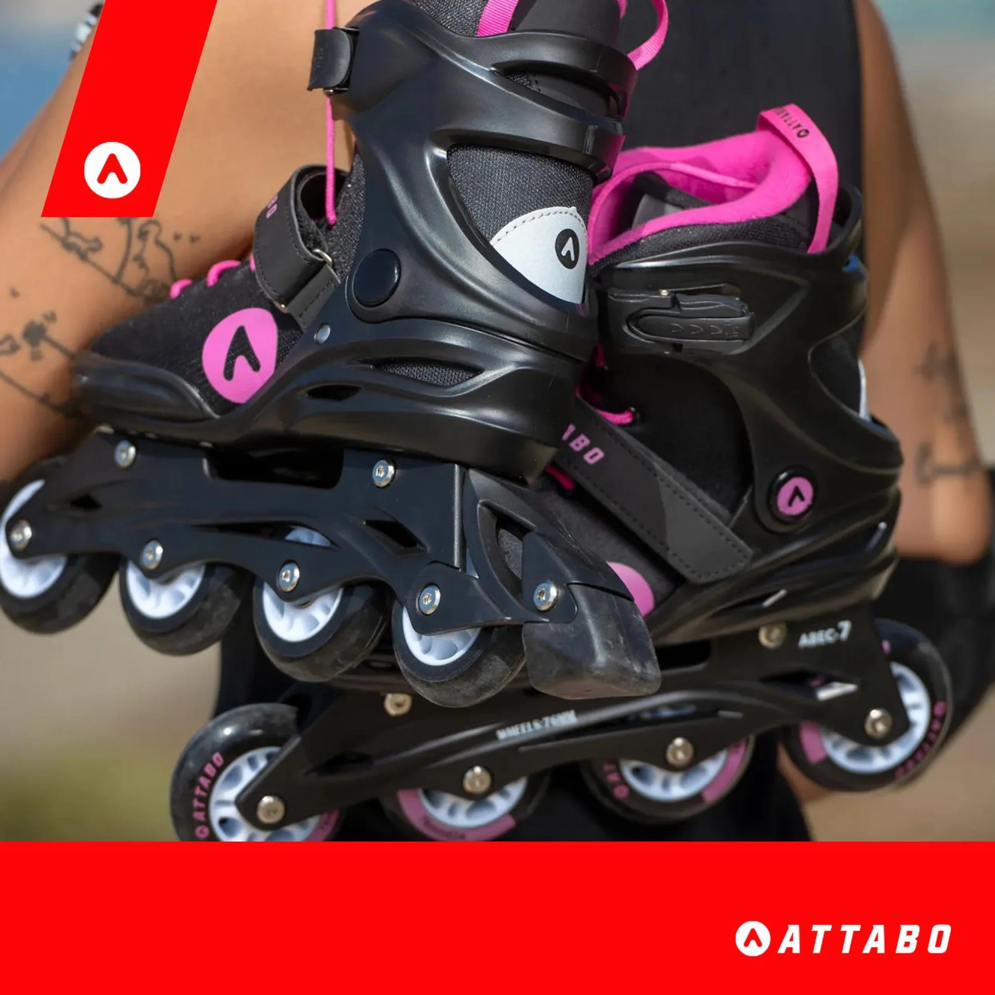 ATTABO Patines en Línea Cyclone Fitness ABEC-7 82A TPR 36-46 EU