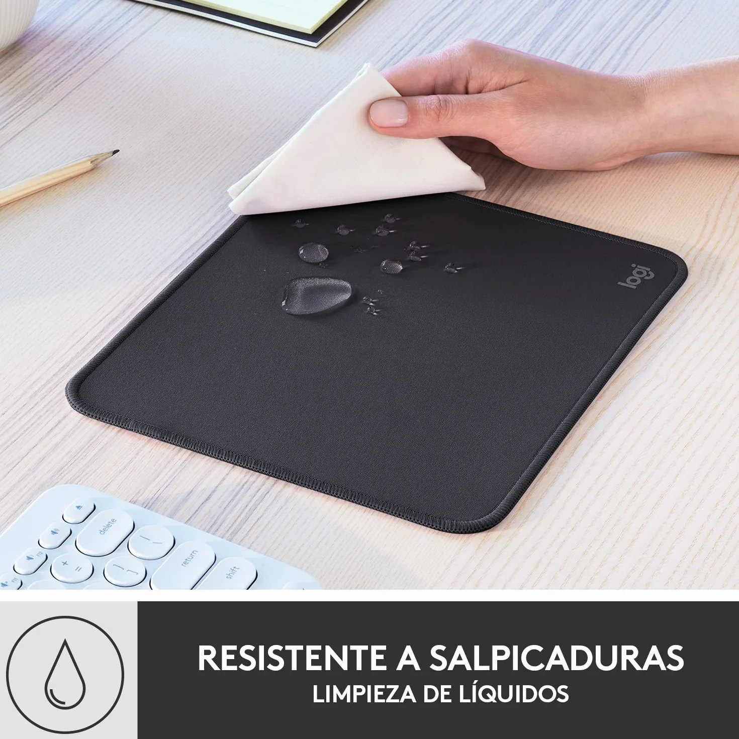 Logitech Mouse Pad Studio Series Antideslizante Resistente a Salpicaduras Gris