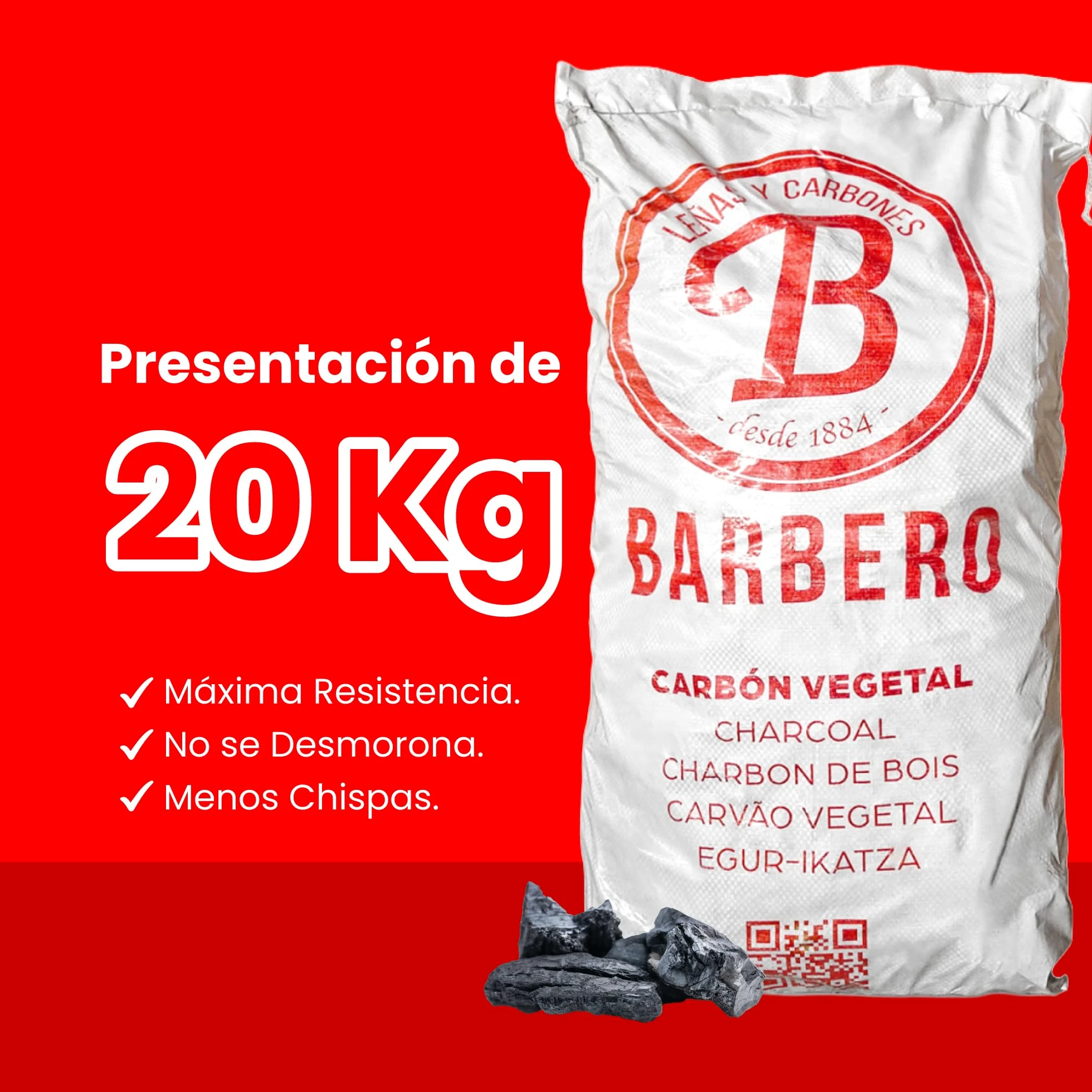 Palet Carbón Vegetal Encina 100 Natural Grueso Profesional 30 Sacos 20kg Hostelería Aroma Sabor Carnes Pescados Combustión Lenta Sin Humo Alta Temperatura Cocina Exterior Parrilla Gourmet