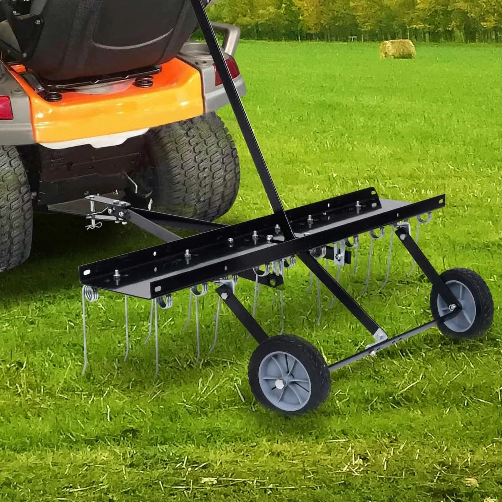vidaXL Escarificador para Cortacésped Ride-On Raspador de Dientes Removedor de Musgo Malas Hierbas Rastrillo con Operador a Bordo 100 cm