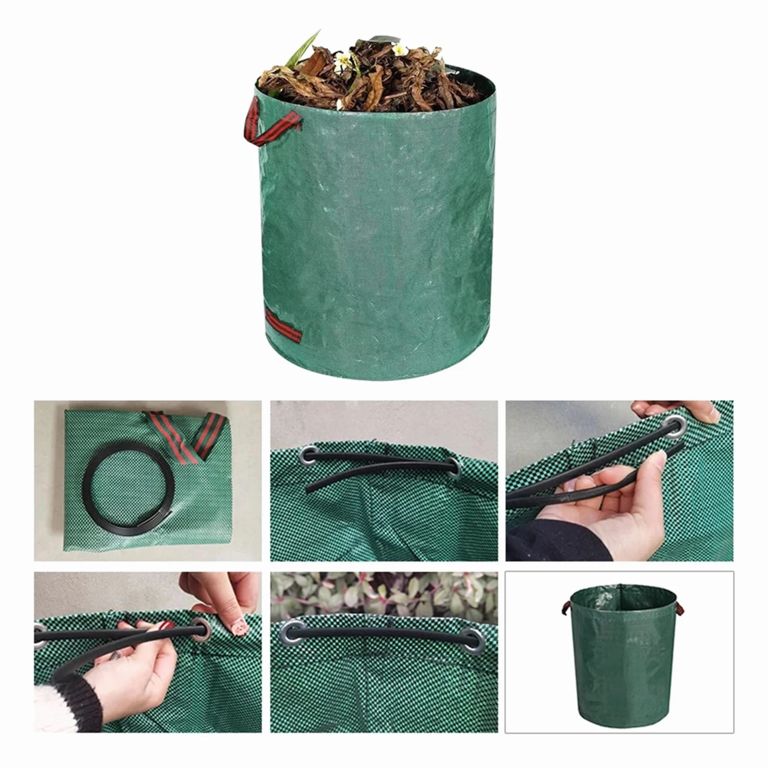 Bolsas de jardín Bolsa For Residuos De Jardín Gran Capacidad, 60 A 500 Litros,bolsas PP Reutilizables(300L)