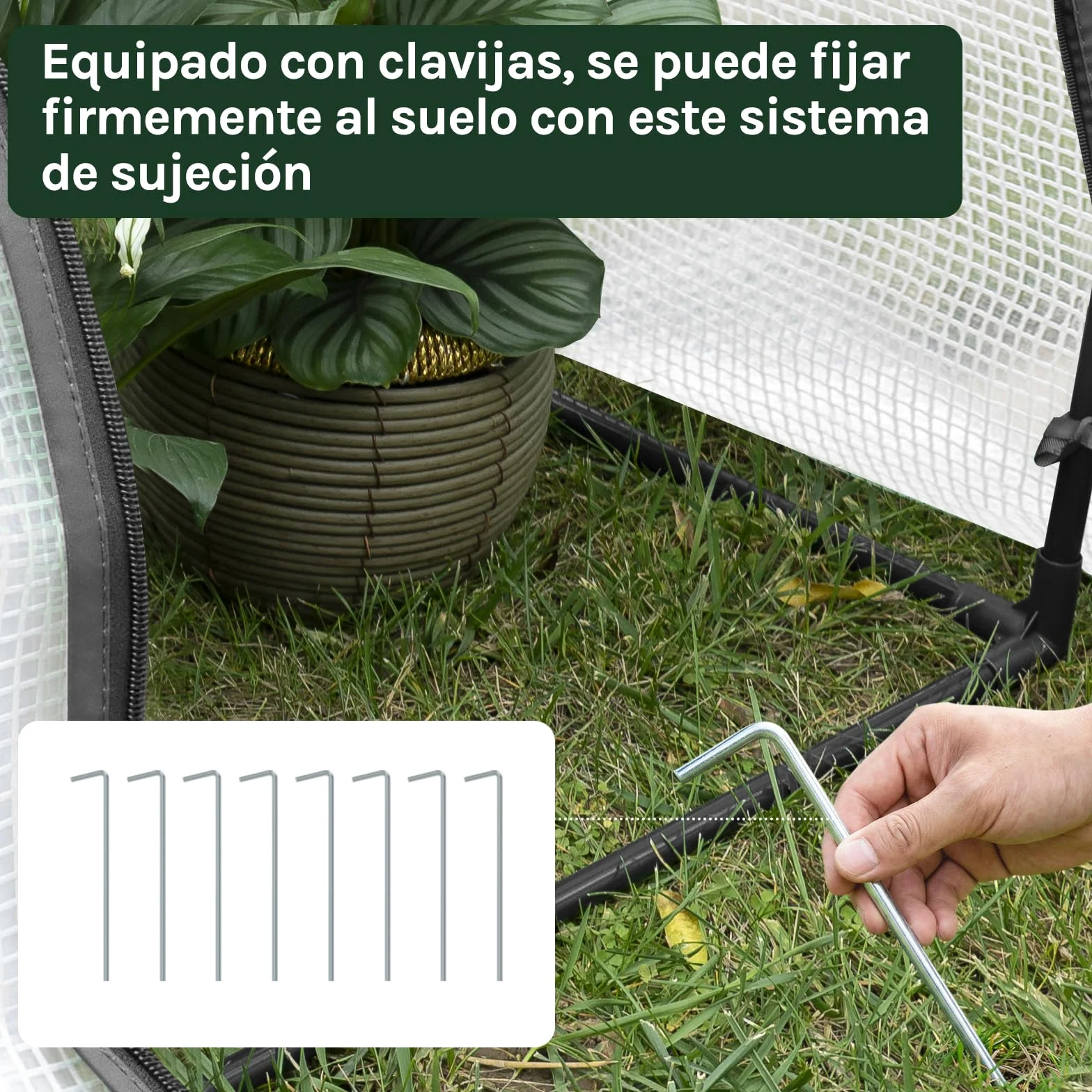 WOLTU Invernadero de Jardín PE, Semi-Translúcido, Blanco, 130x60x50cm | Impermeable; Lluvia/Viento/Nieve; Para Plantas; Exterior; Protección