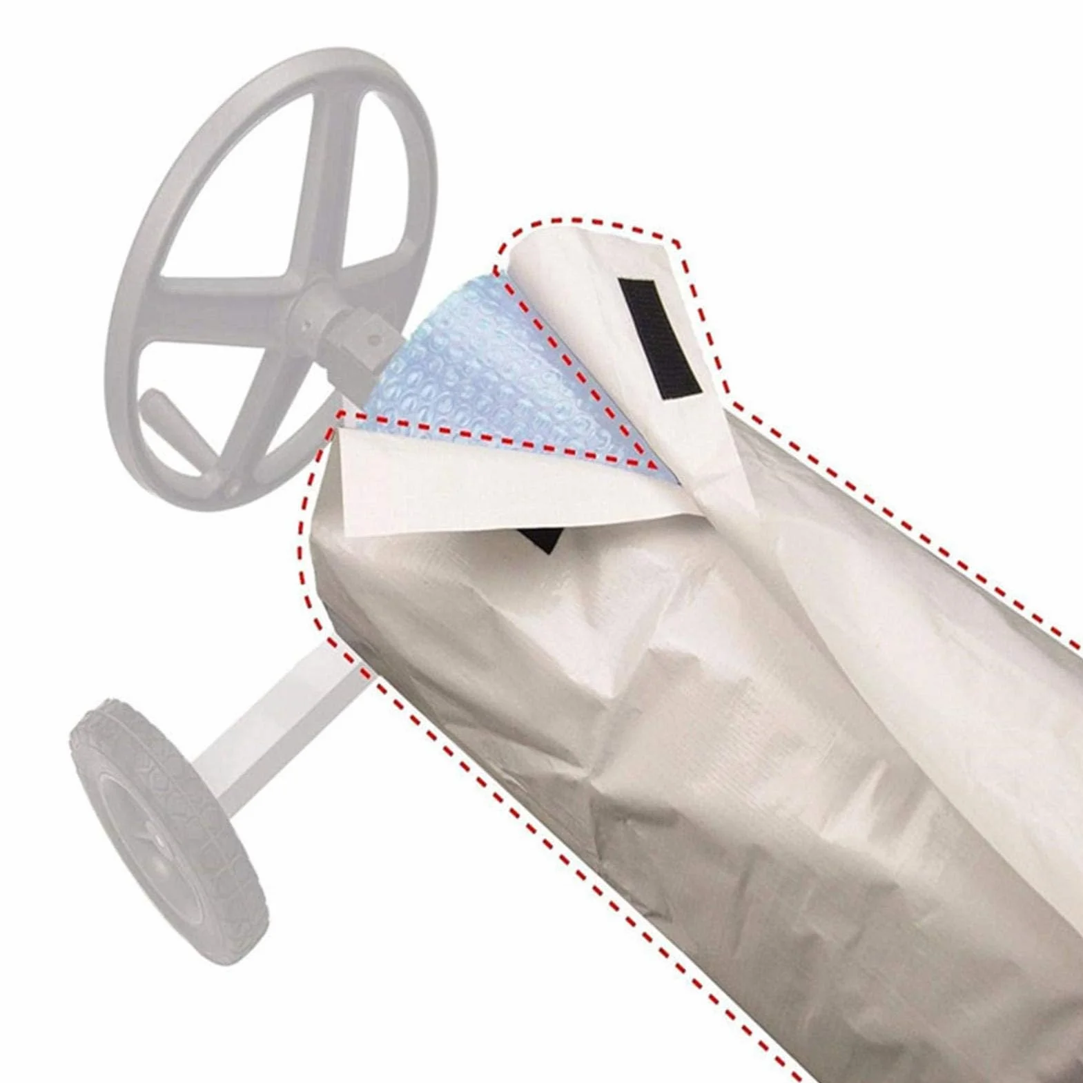 Cubierta Carrete Manta Solar Cubierta enrollador-Protector Solar Impermeable El Uso Carrete Piscina PueExtender la Vida útil la Cubierta (610 * 96CM)