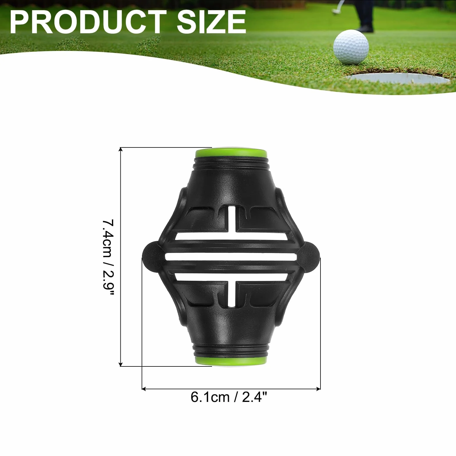 PATIKIL Plantilla para Marcar Bolas de Golf 360 Grados Herramienta de Marcado de Alineación Triple Track Negro/Verde