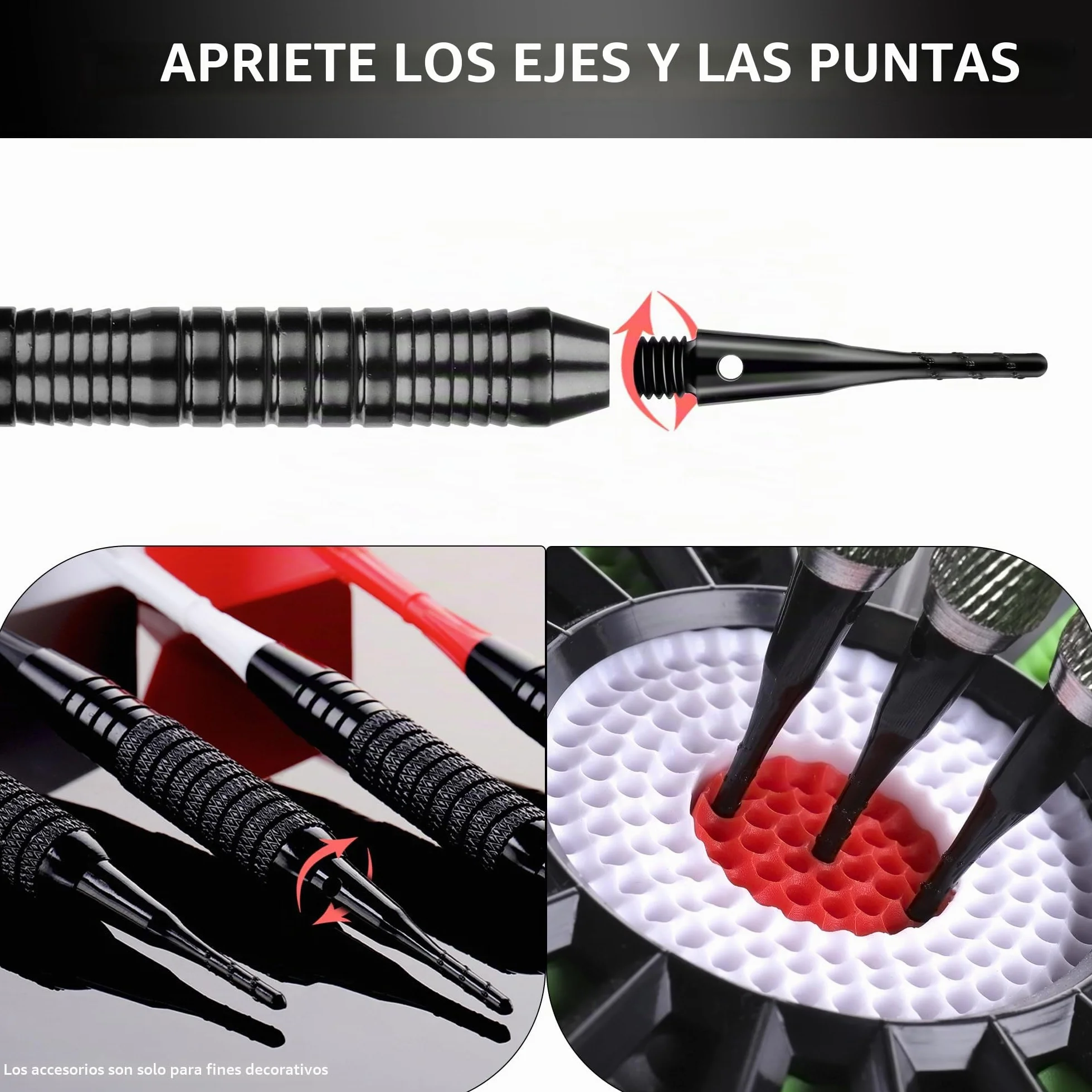 CyeeLife Dardos punta suave 2BA 200 unidades puntas plástico accesorio
