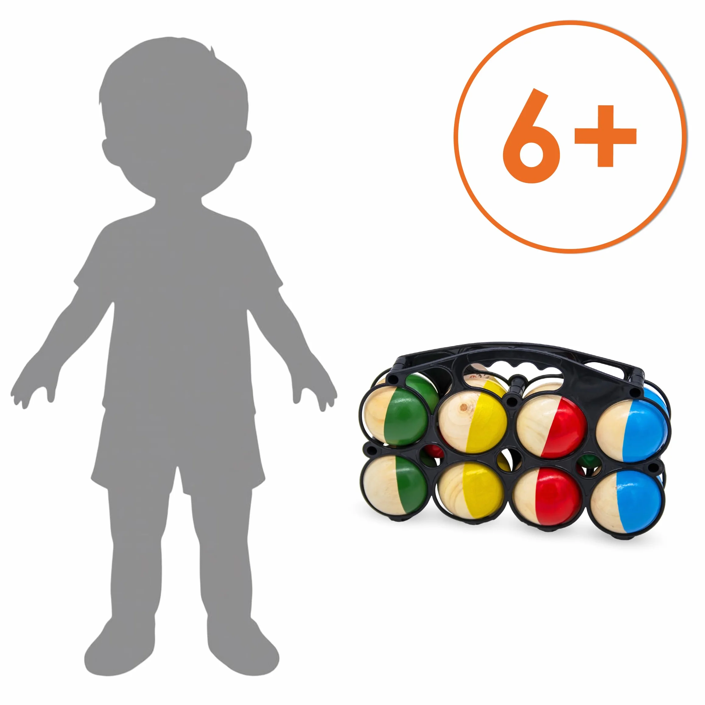 Spetebo Boccia Juego de Bolas de Madera con Bolsa de Transporte 8 Bolas para Niños