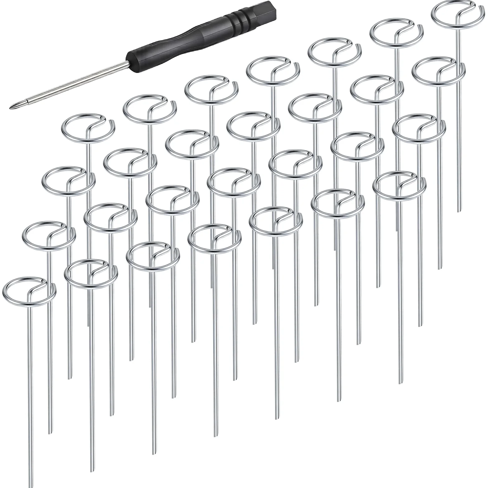 200 piezas de tela de paisaje alfileres en forma de G Grapas de acero al carbono galvanizado estacas de jardín 6 x 1,2 pulgadas para protección de malezas para jardín, patio, cubierta de