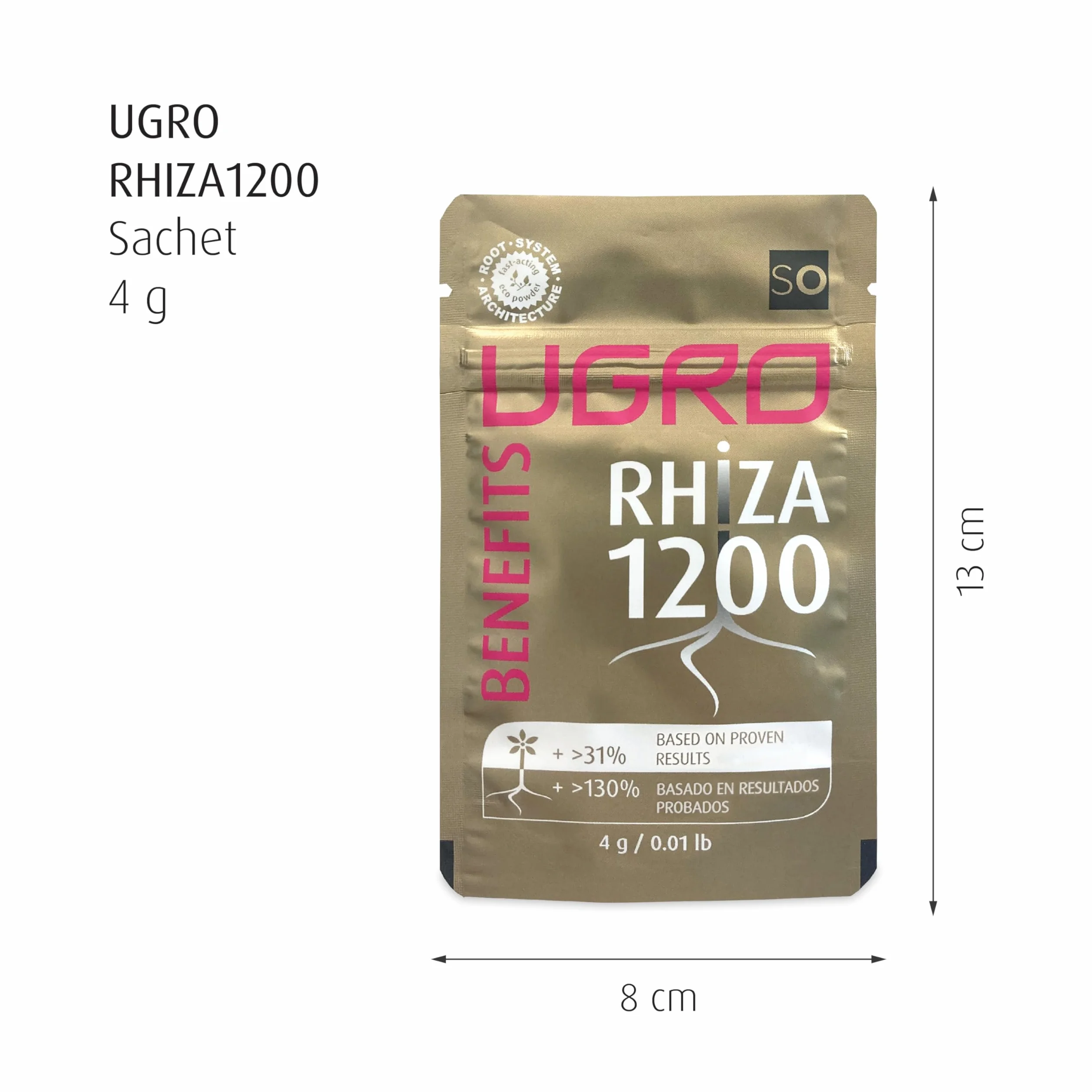 UGro Rhiza1200 - Micorrizas Naturales, Hongos beneficiosos que estimulan el Crecimiento y Mejoran la Nutrición de las Plantas. Para el desarrollo Rápido de las Raíces