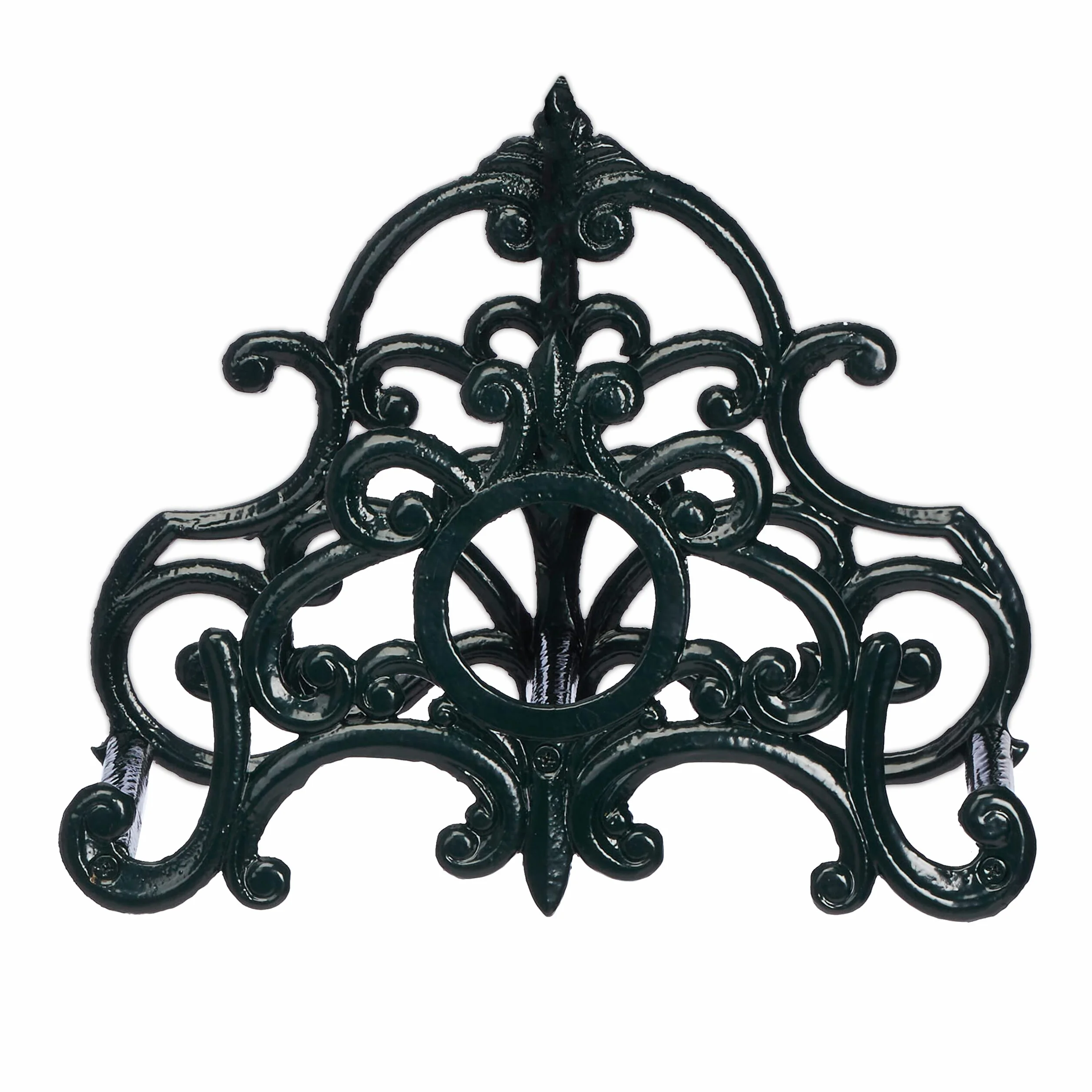 Relaxdays Soporte Manguera Pared, Cuelgamangueras Estilo Vintage, 24,5 x 31,5 x 15,5 cm, Hierro Fundido, Verde Oscuro