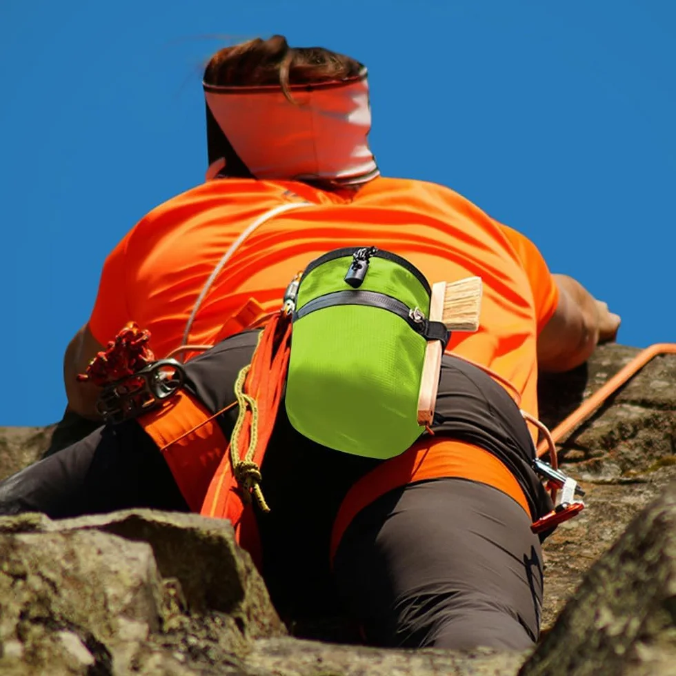 Bolsa de tiza para escalada con cordón y cinturón ajustable para escalada deportiva