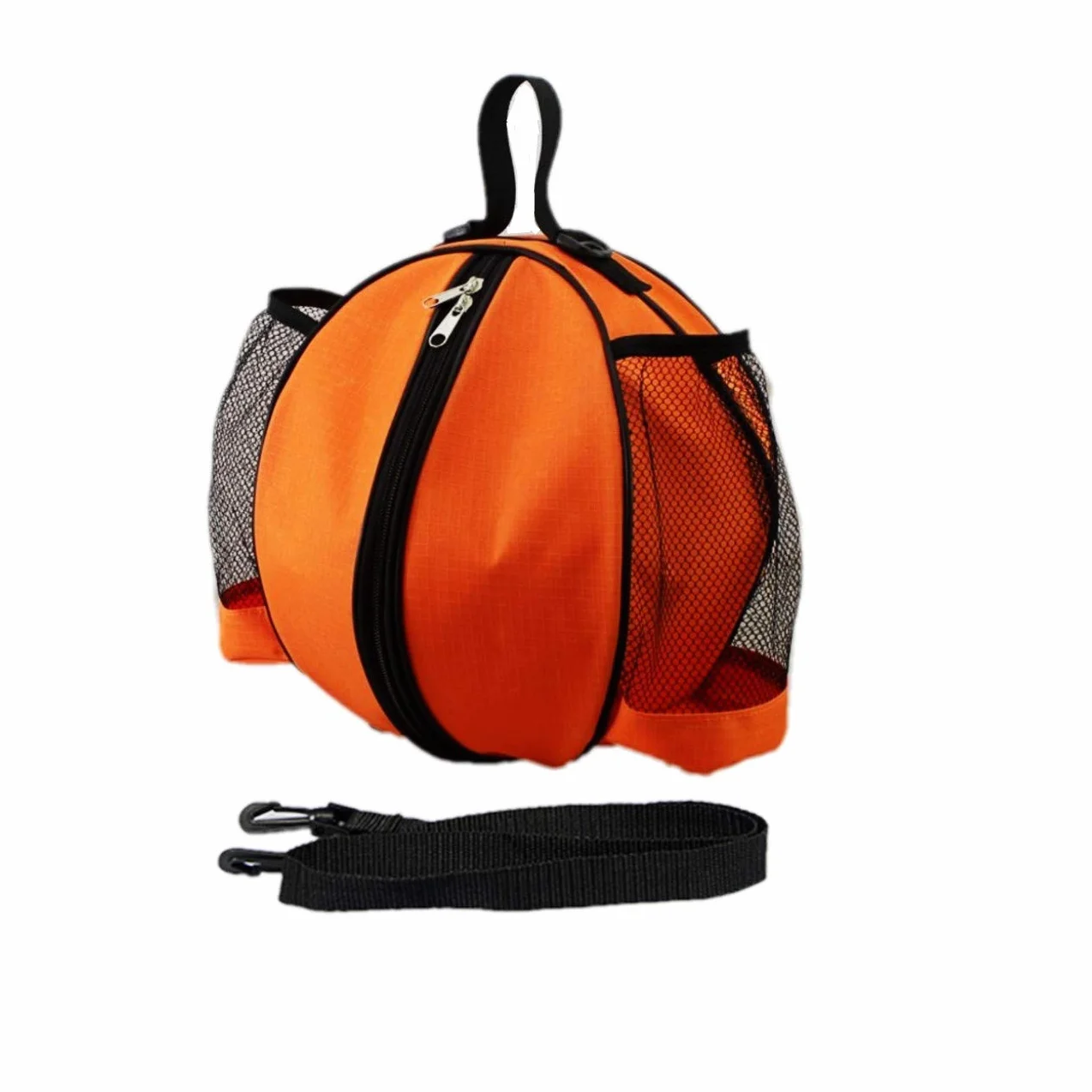 Bolsa Bandolera para Baloncesto Voleibol Fútbol con Bolsillos Laterales de Red Naranja