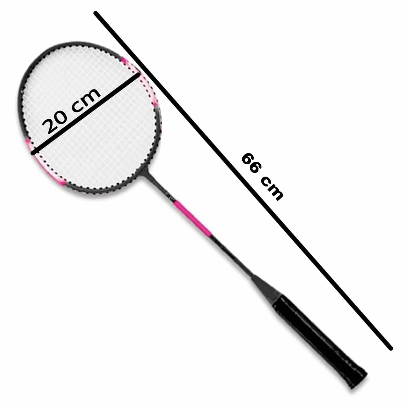Set de 2 Raquetas de bádminton para niños con Volante y Funda, 66x20 cm, Rosa