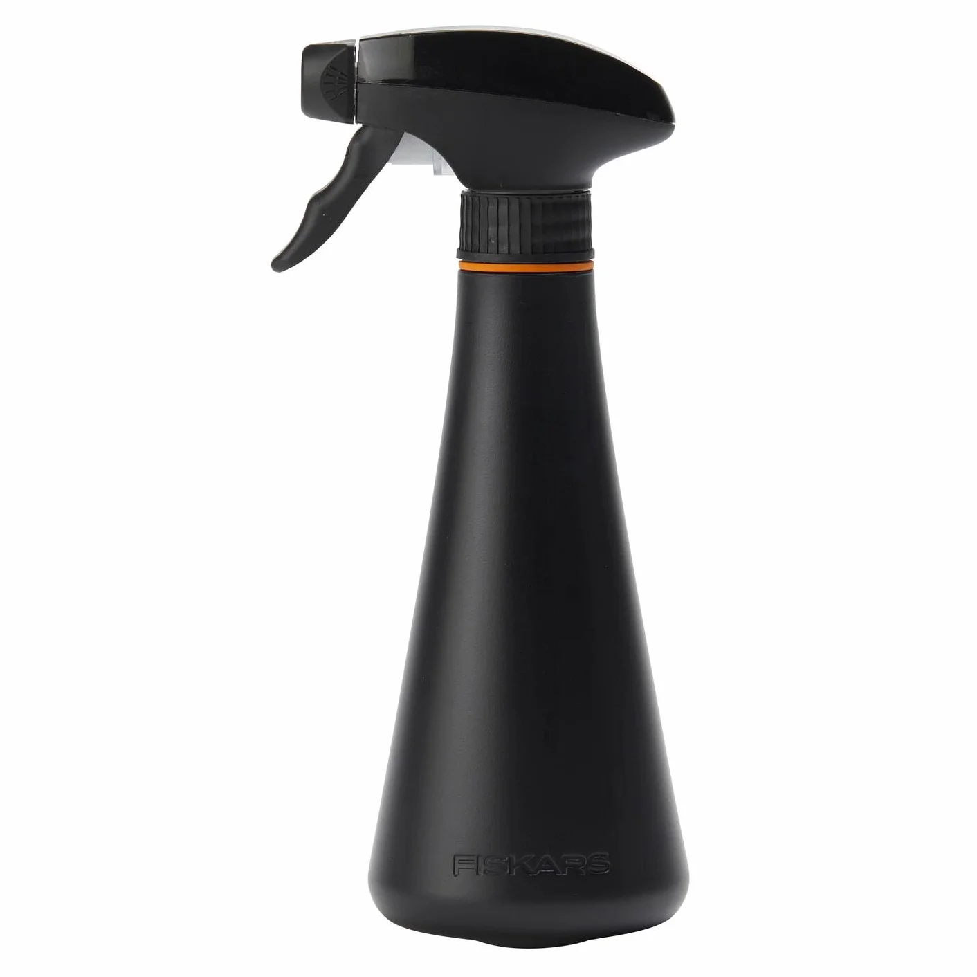 Fiskars Rociador para plantas Botella rociadora de 0,3 litros para regar plantas delicadas y limpiar hojas grandes, Altura: 20,5 cm, Resina, Color: Negro/Naranja, 1071306