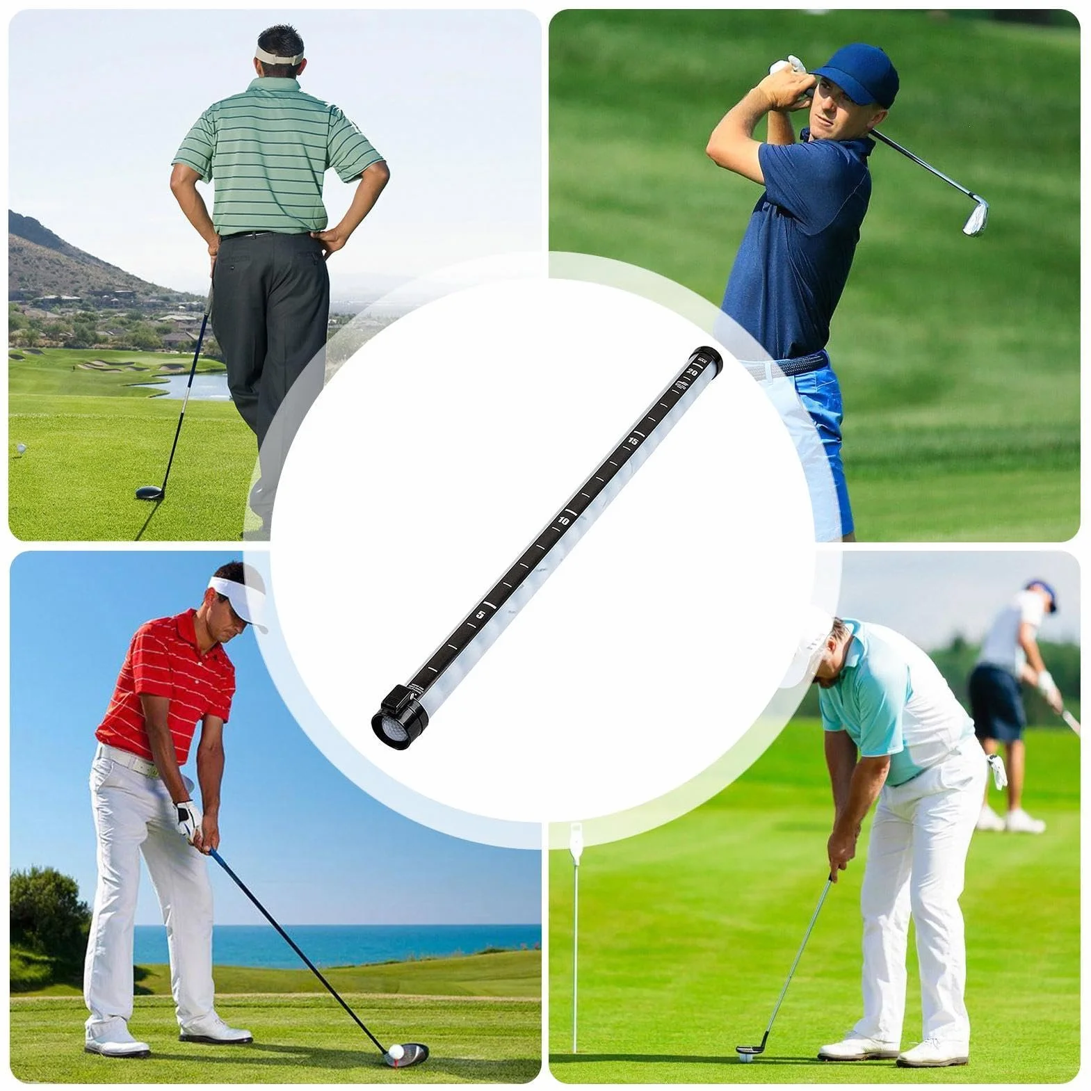 Selector de Pelotas de Golf 91 cm Tubo Herramienta de Práctica para Golfistas