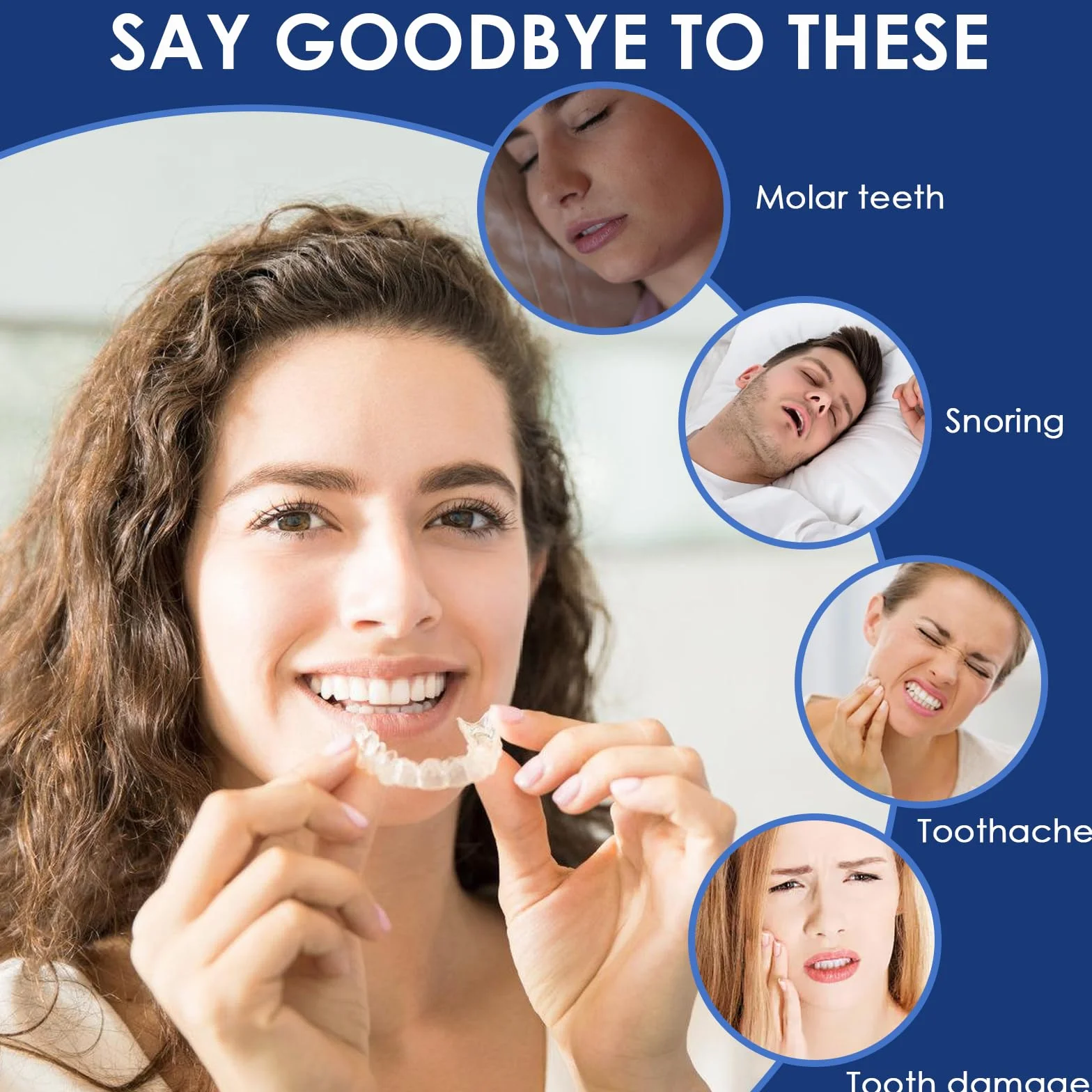Ferula Descarga Bruxismo 4 Piezas Kit Protección Dental Reutilizables Protector Dental para Rechinar Dientes