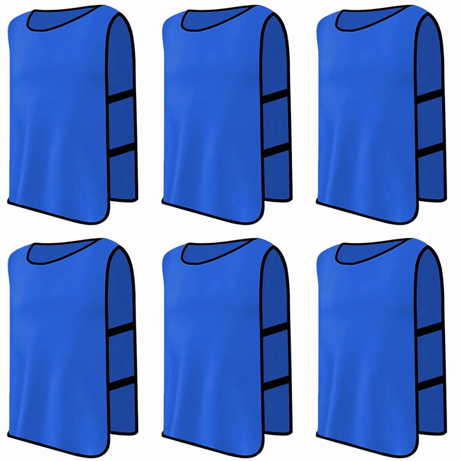 Petos para Niños, Chalecos y Camisetas Deportivos Azul Profundo 6 Piezas