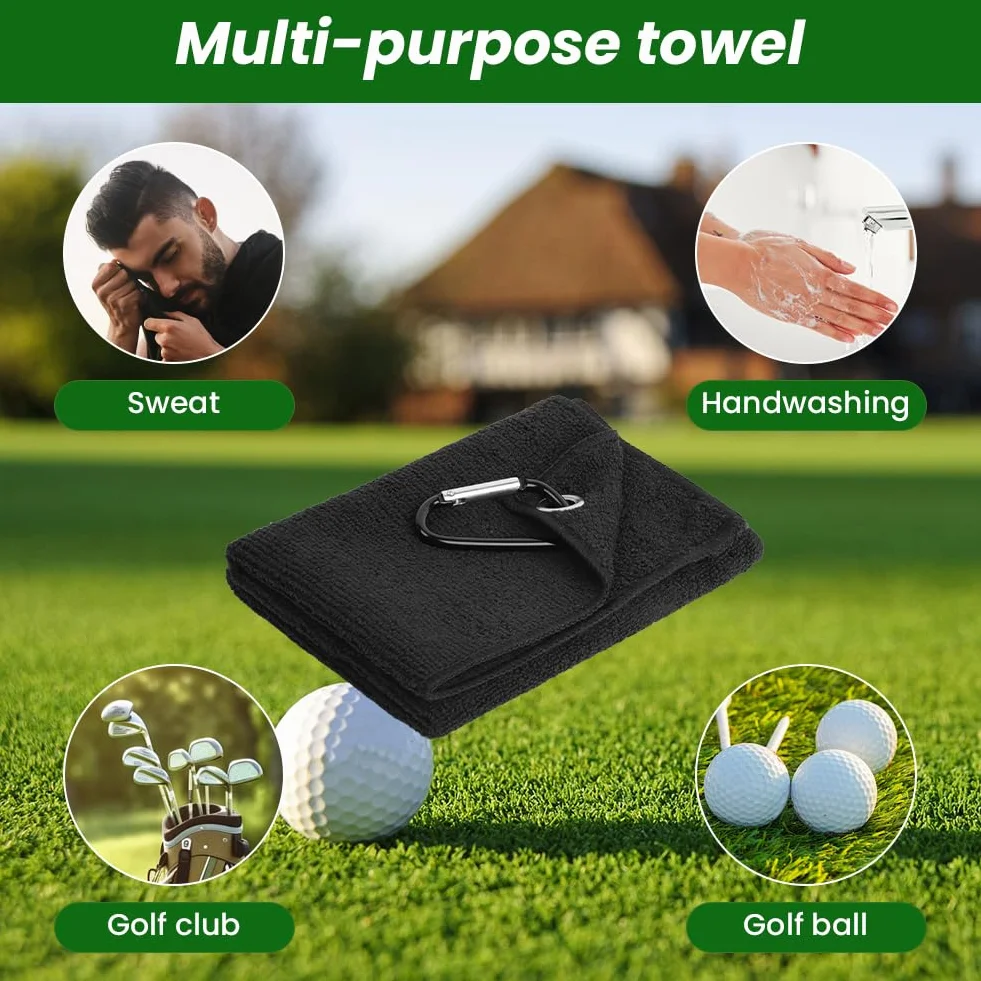 flintronic Accesorios de Golf, Limpiador Cepillo de Palos Toalla, Kit de Limpieza